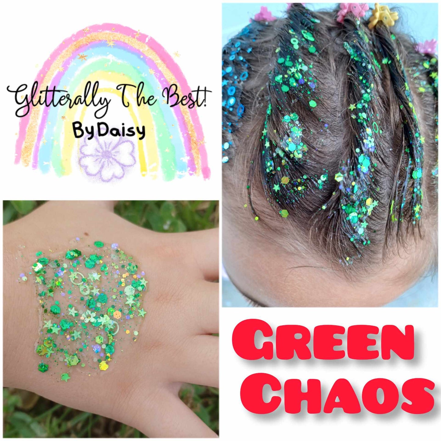 Green Chaos Glitter Hair Gel