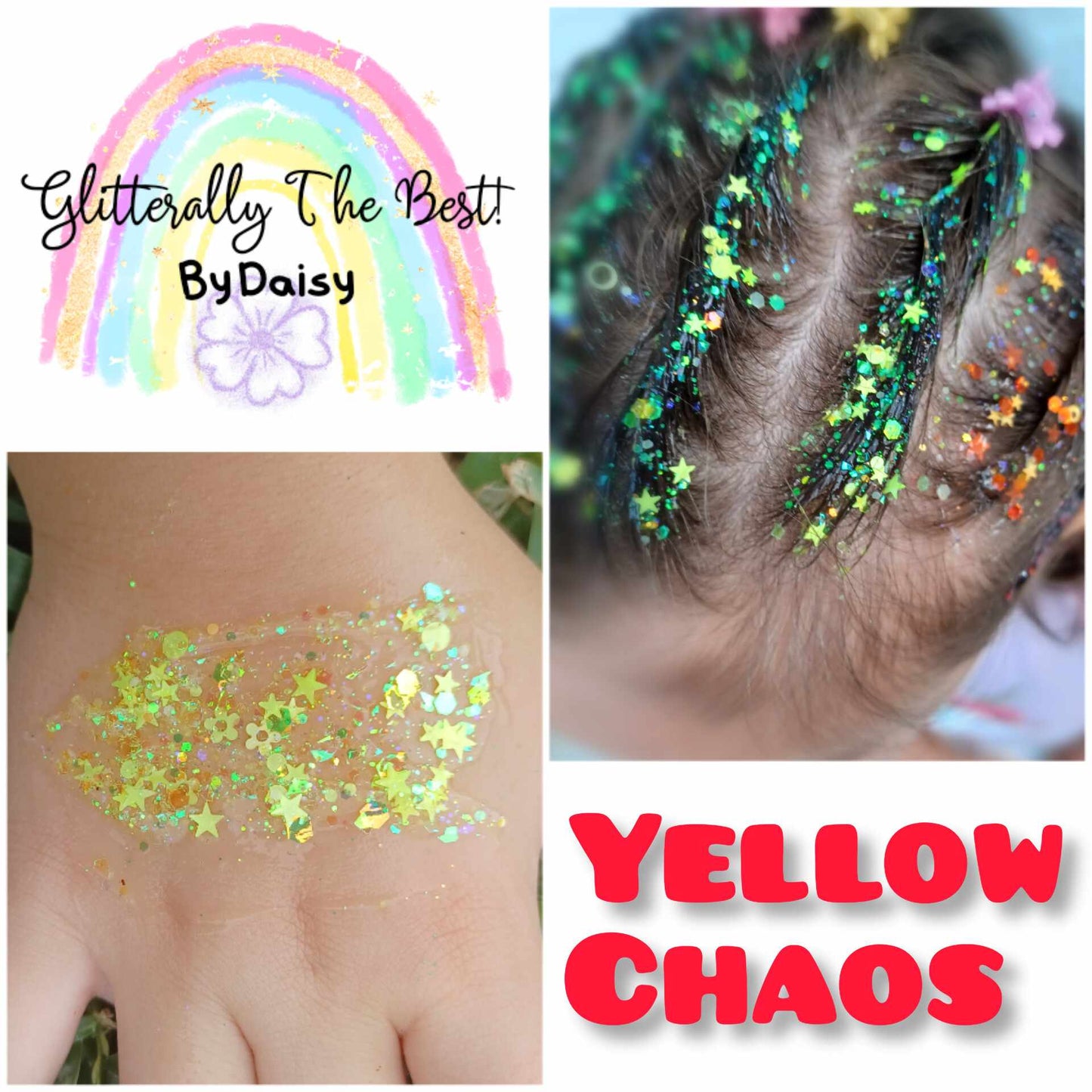 Yellow Chaos Glitter Hair Gel