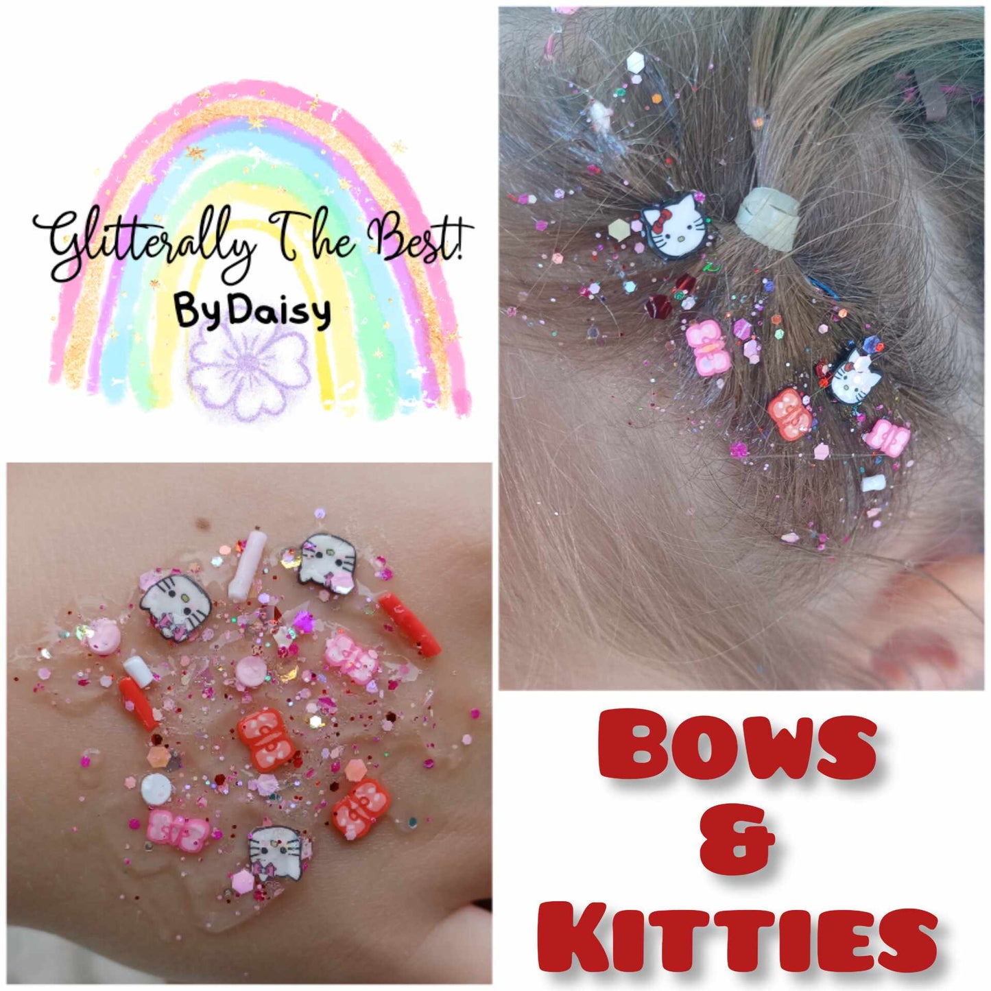 Bows & Kitties Glitter Hair Gel