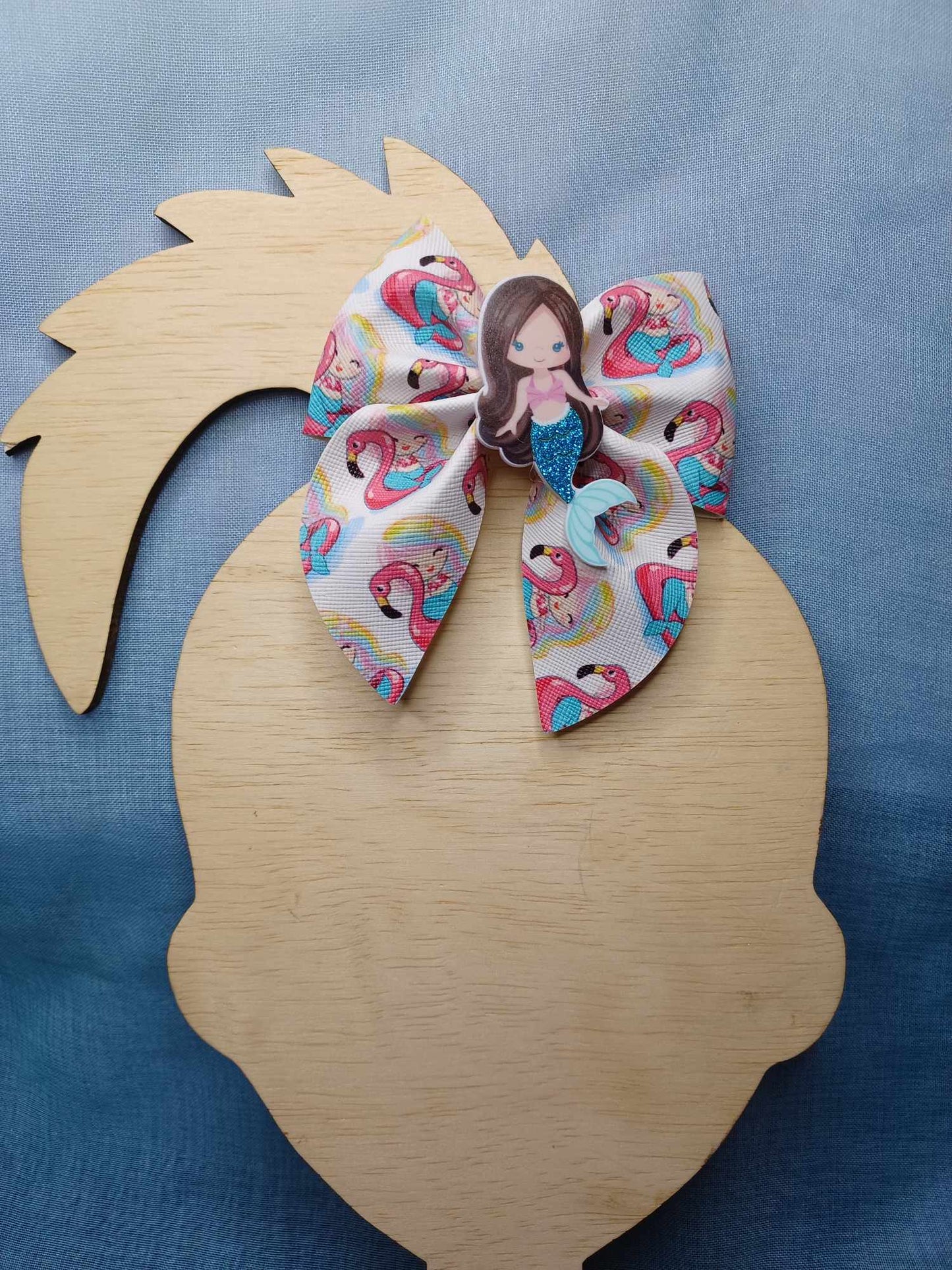 Mermaid On Flamingo Floaty Emlee Bow