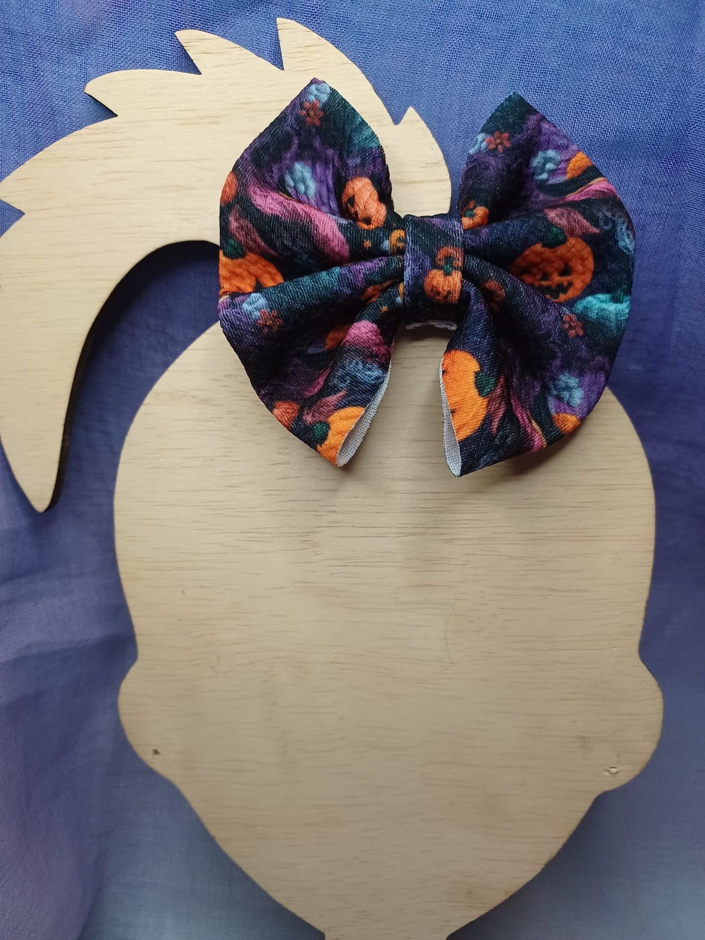 Embroidery Halloween Jack O' Lantern Kenzie Bow