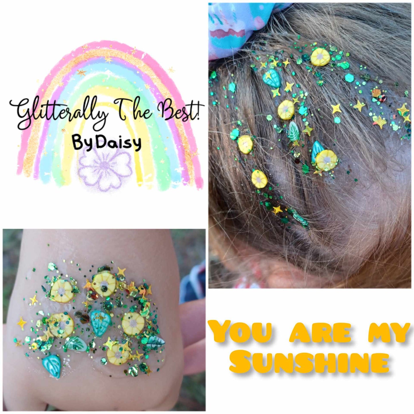 You Are My Sunshine (sunflowers) Glitter Hair Gel