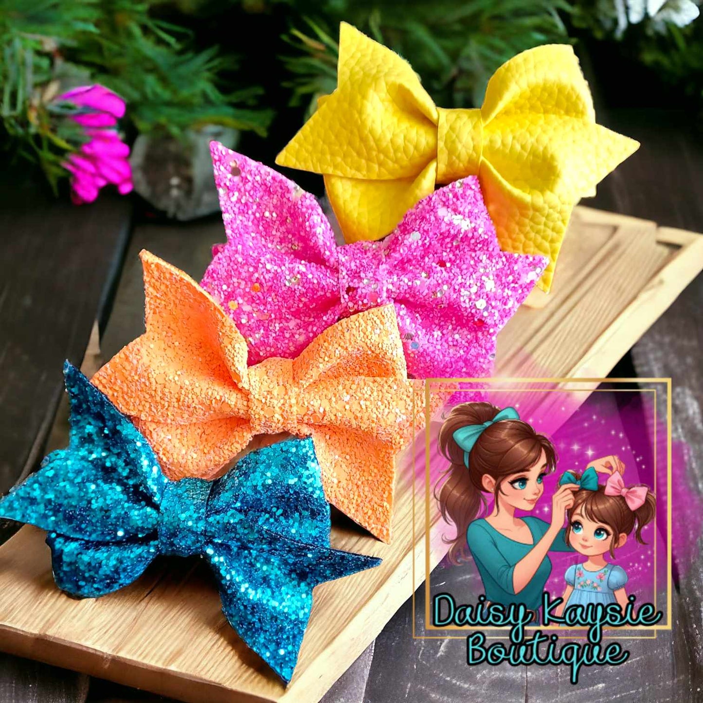 Blue, Orange, Pink, Yellow Faux Pinwheel