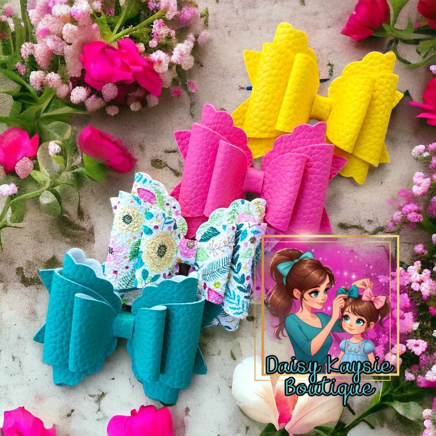 Teal, Yellow, Pink, Floral Kaysie