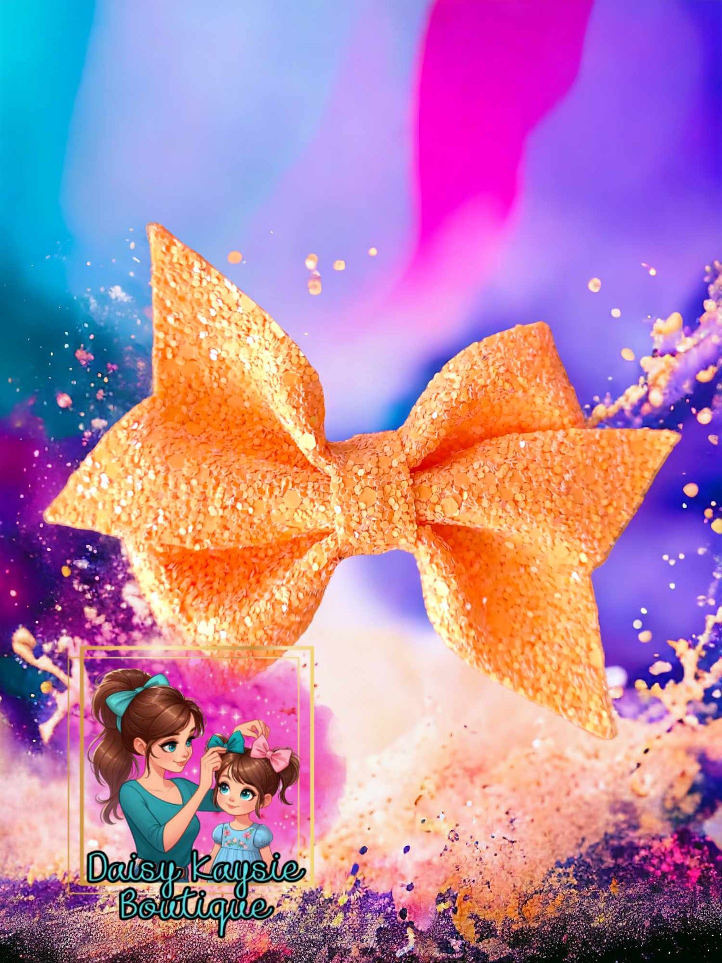 Blue, Orange, Pink, Yellow Faux Pinwheel