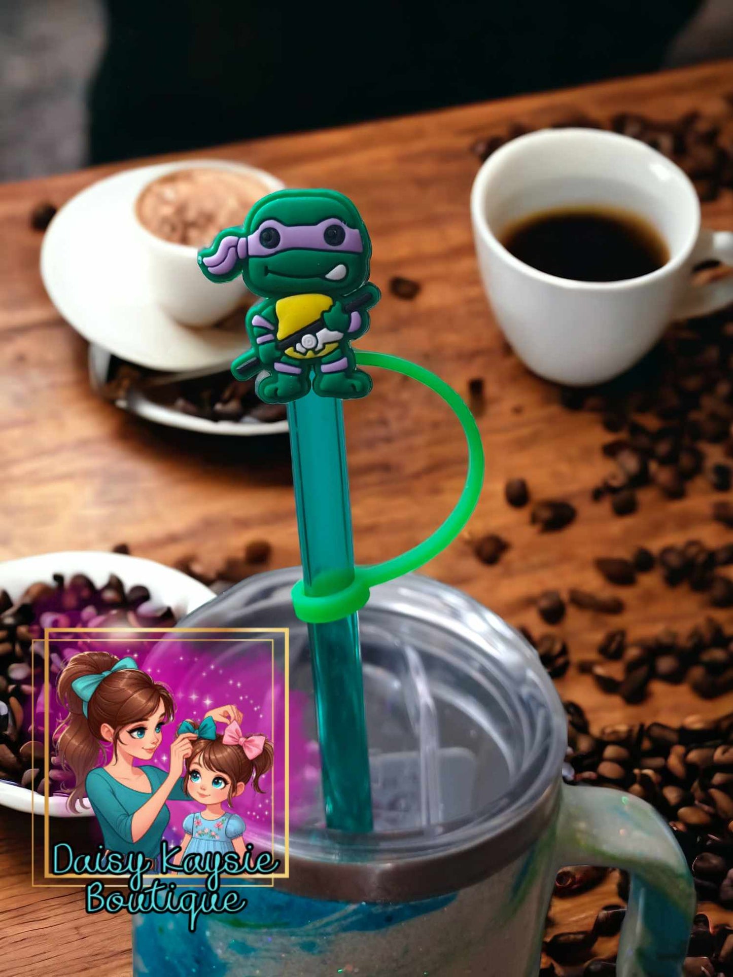 Purple Turtle Straw topper