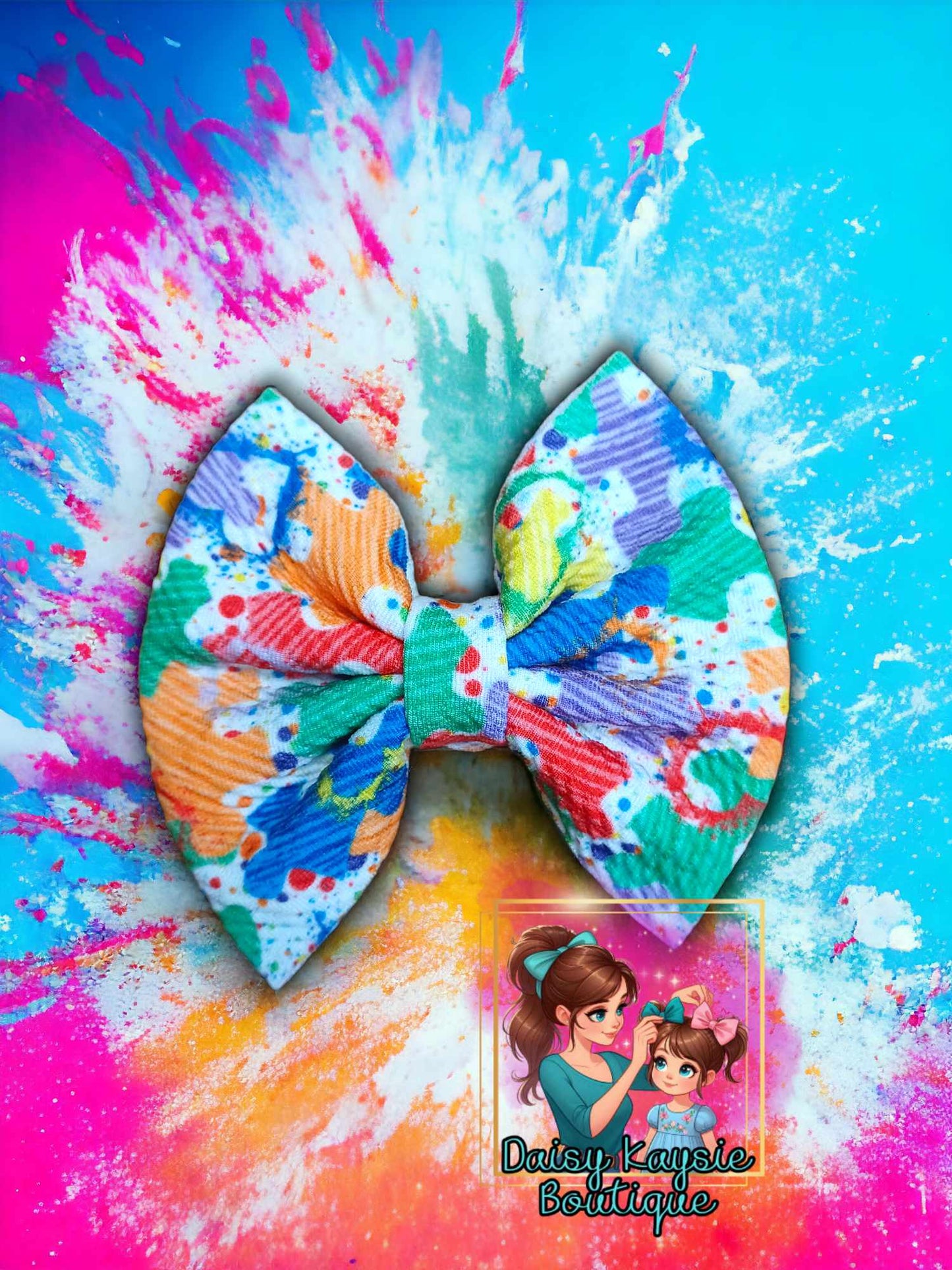 Paint Puzzle Pieces Autism Awareness Small Kenzie Bow