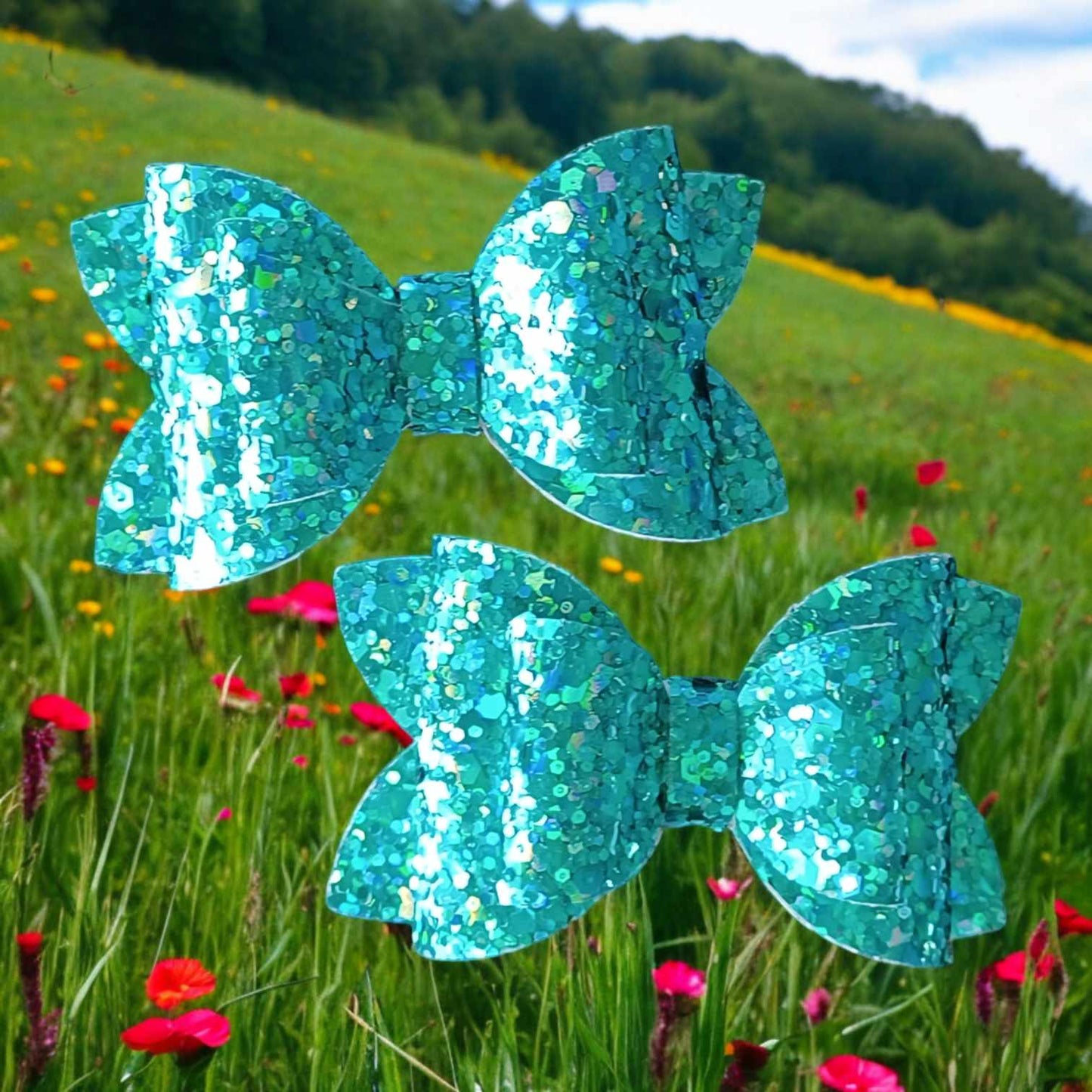 Dark Teal Chunky Glitter Kaysie Piggy Set