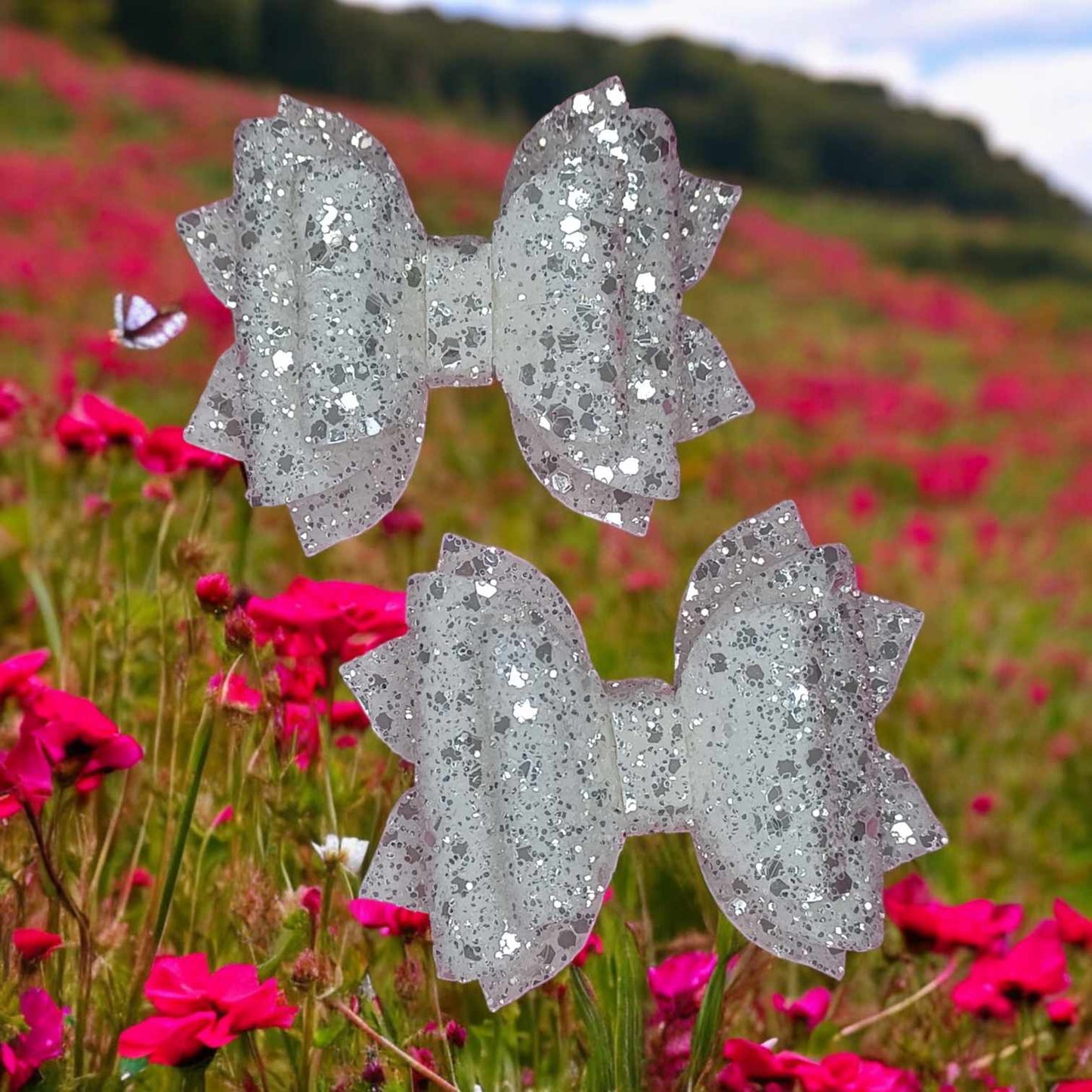 White Chunky Glitter Kaysie Piggy Set