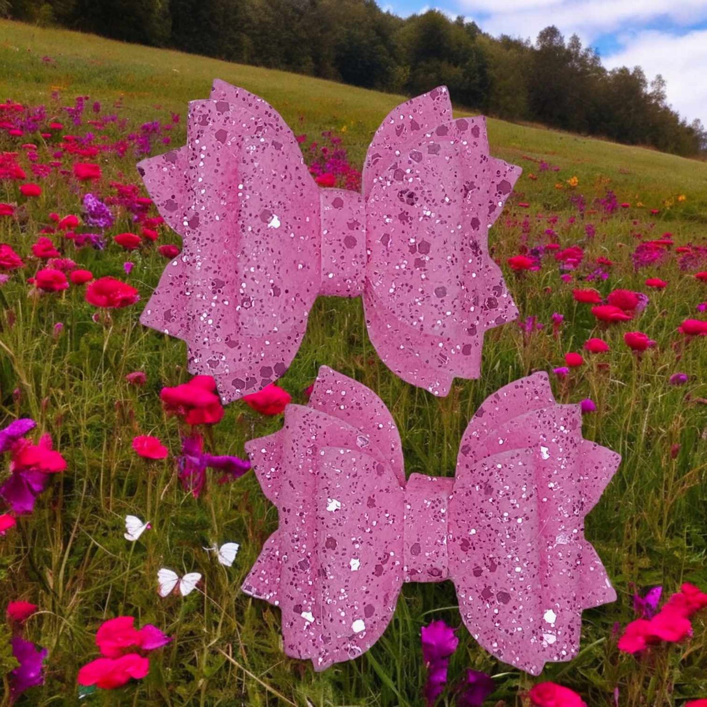 Pink Chunky Glitter Kaysie Piggy Set