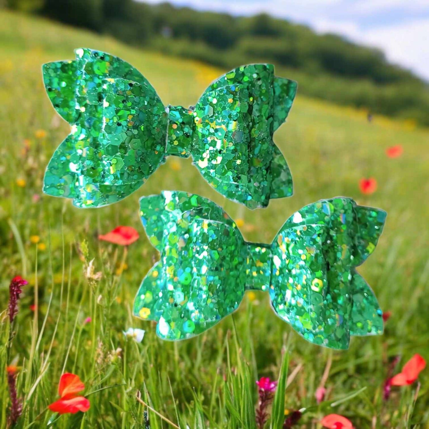 Green Chunky Glitter Kaysie Piggy Set