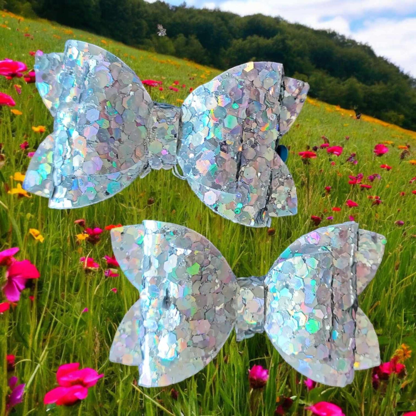 Silver Chunky Glitter Kaysie Piggy Set