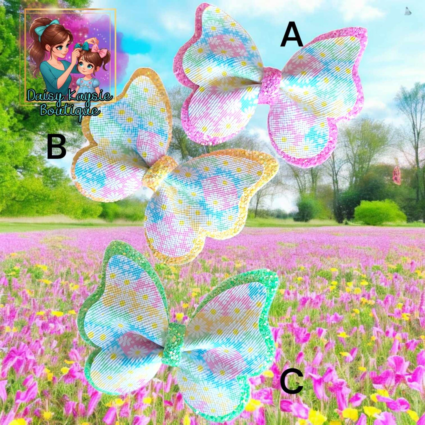 Cute NEON Daisy Day Bow
