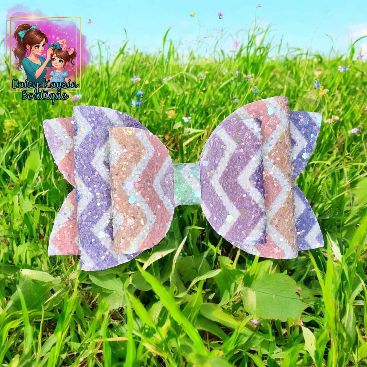 Zig Zag Pastel Glitter Kaysie
