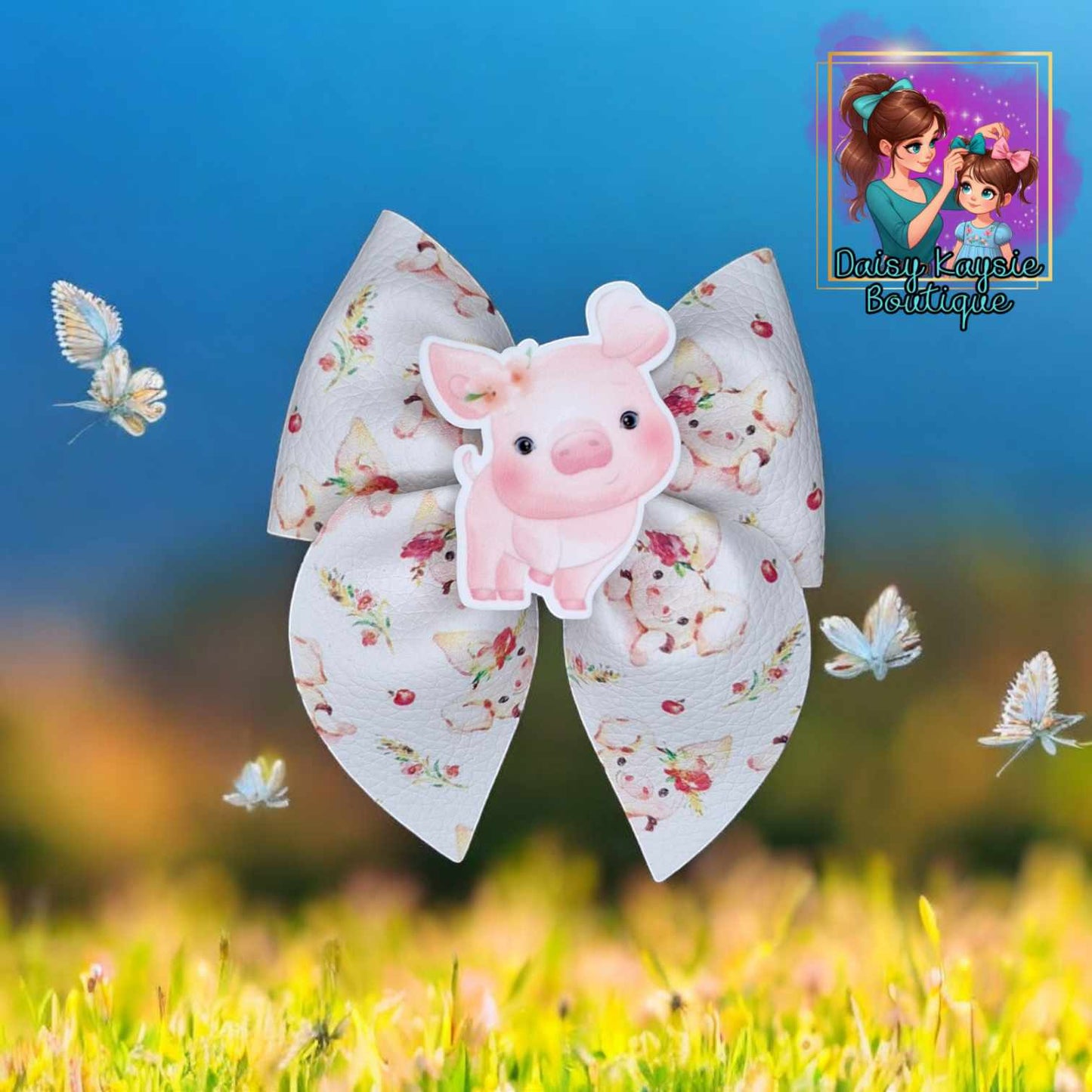 Pink Piggy Mini Emlee Bow