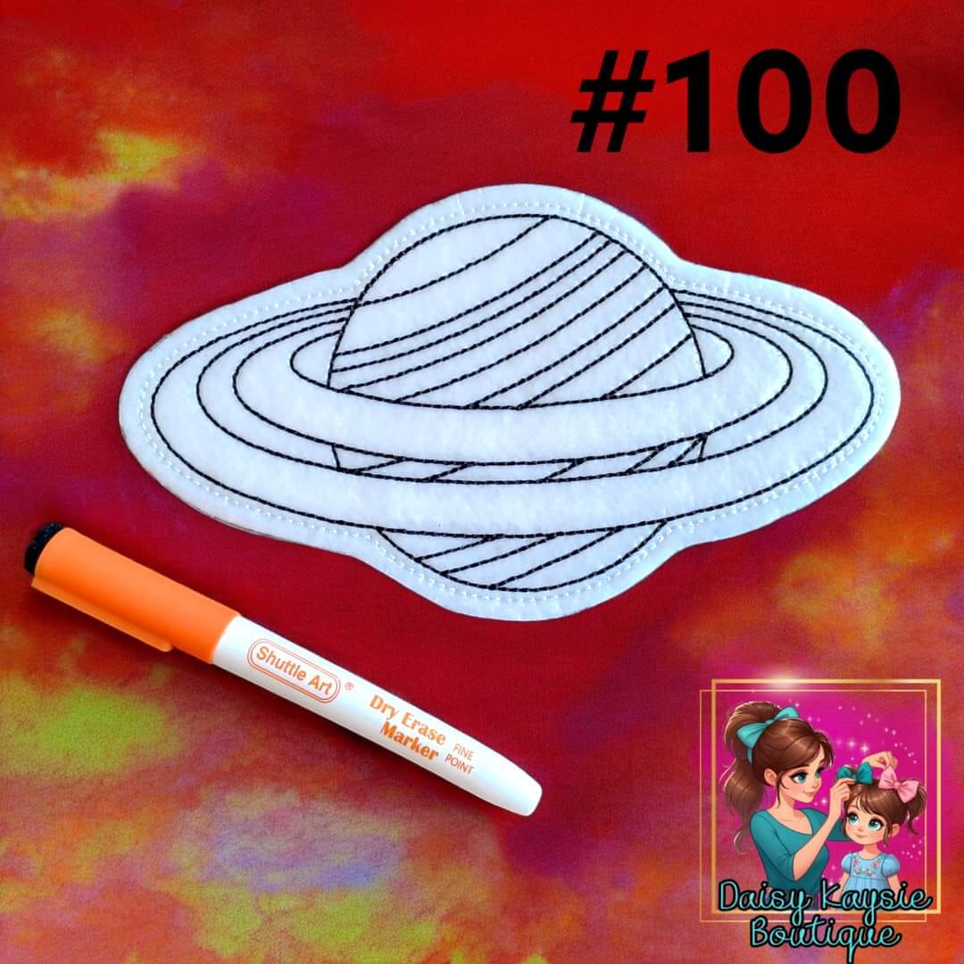Planet Saturn Dry Erase Coloring Activity