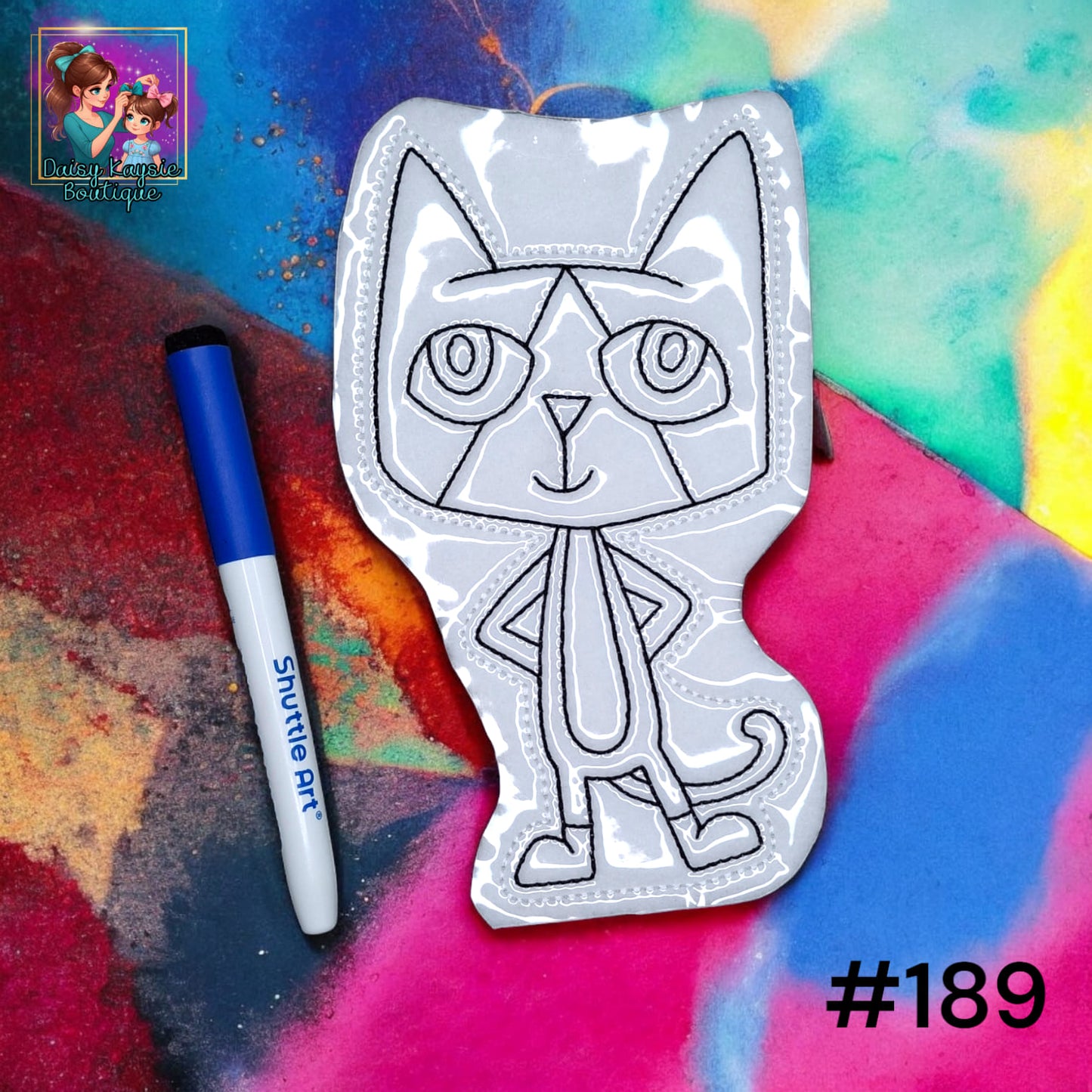 Boy Cat Dry Erase Coloring Activity