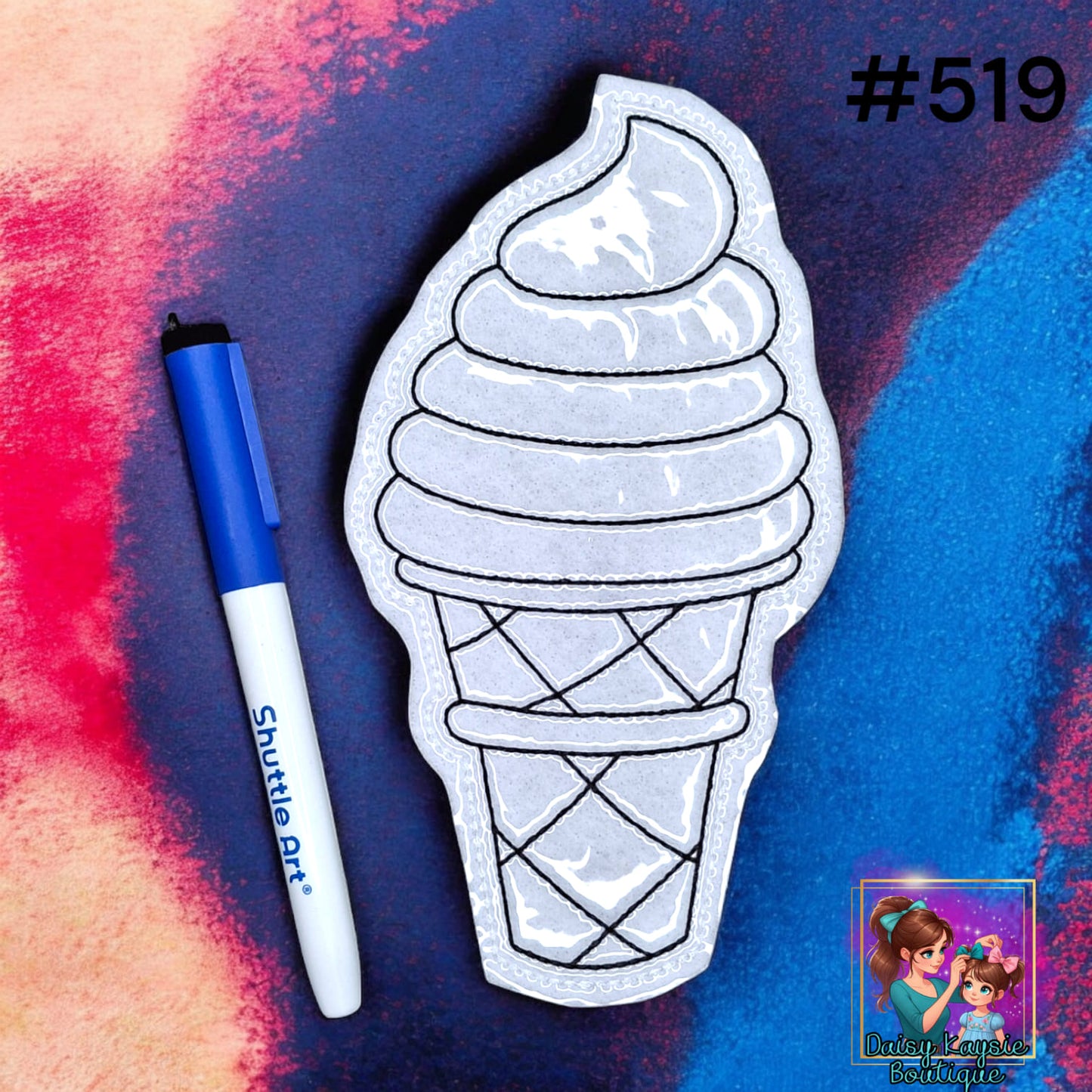 Ice Cream Cone Spiral Dry Erase Coloring Activity