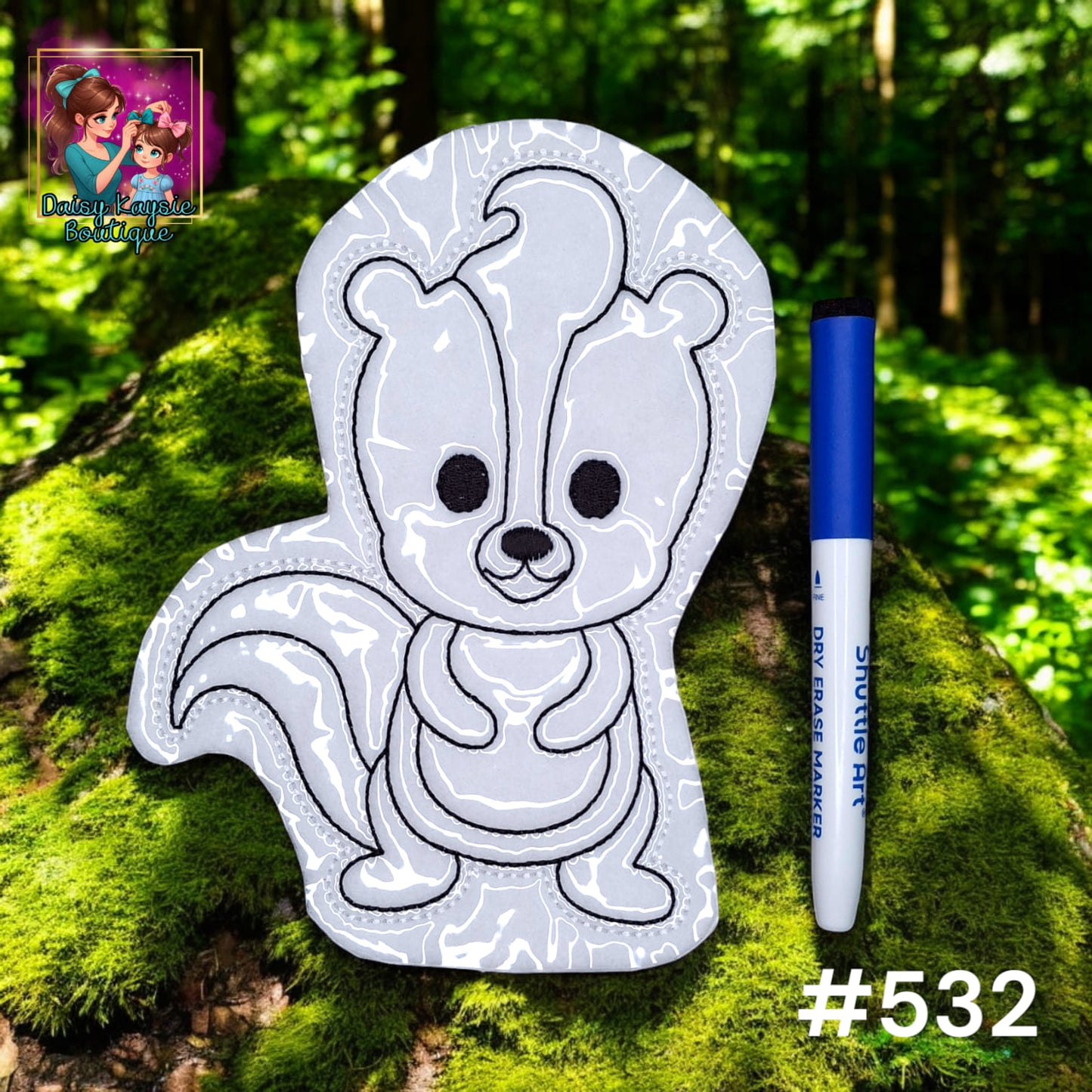 Squirrel Swirl Hair Dry Erase Coloring Activity