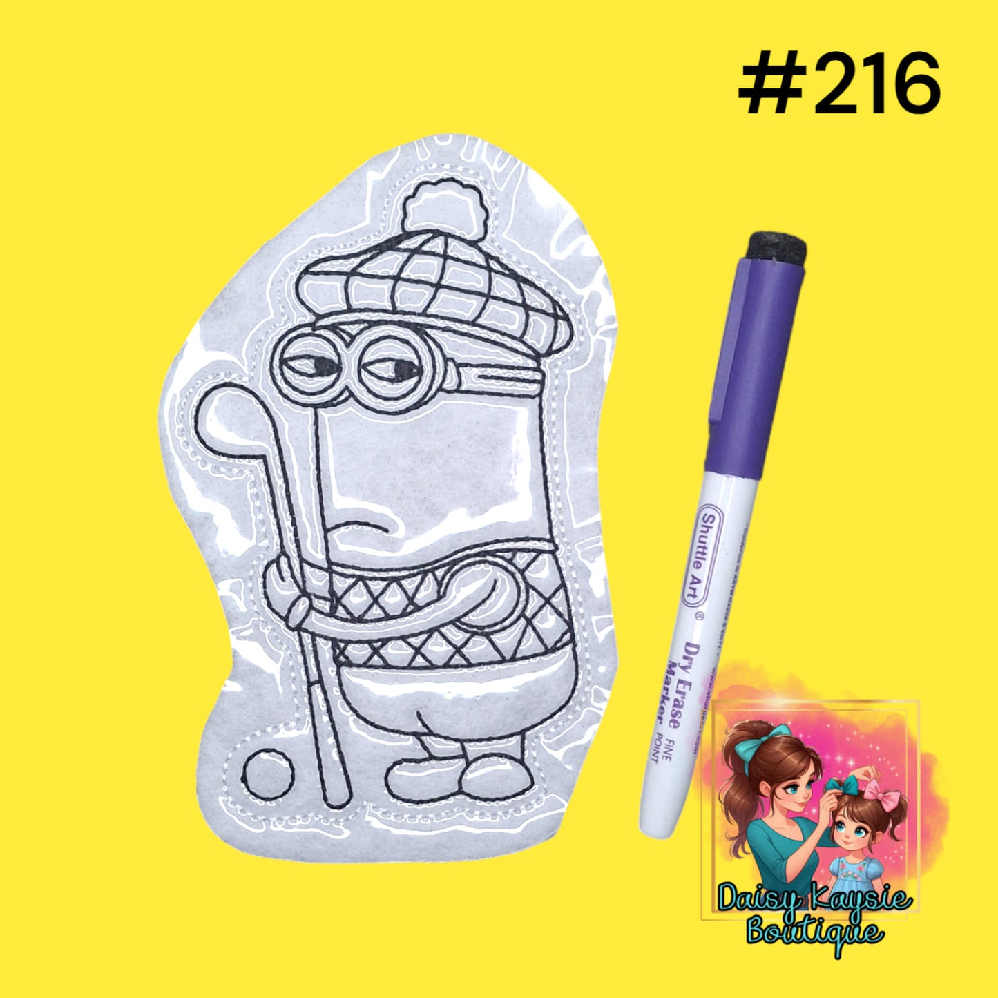 Golfer Minion Dry Erase Coloring Activity