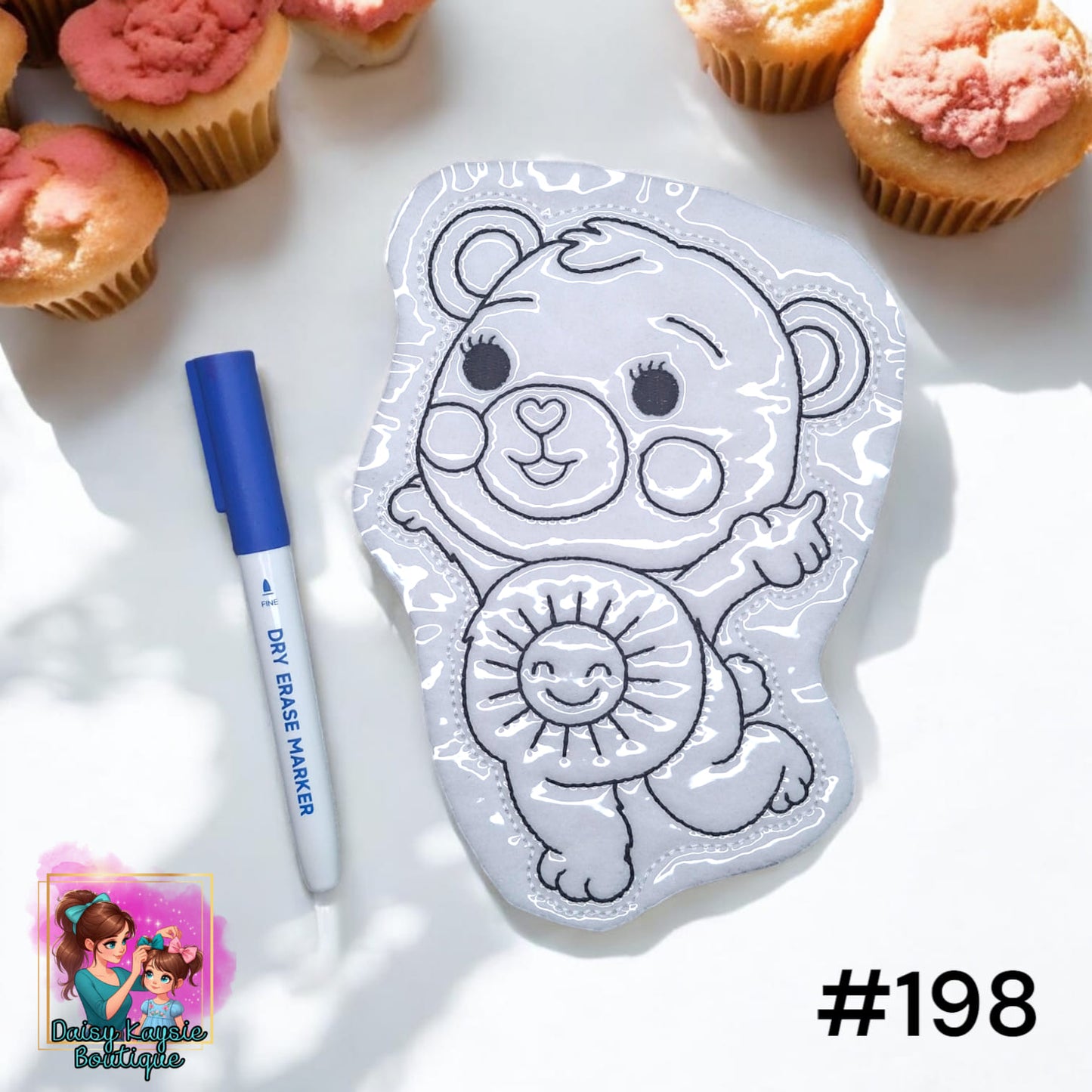 Cloud Bear with Sun Dry Erase Coloring Activity