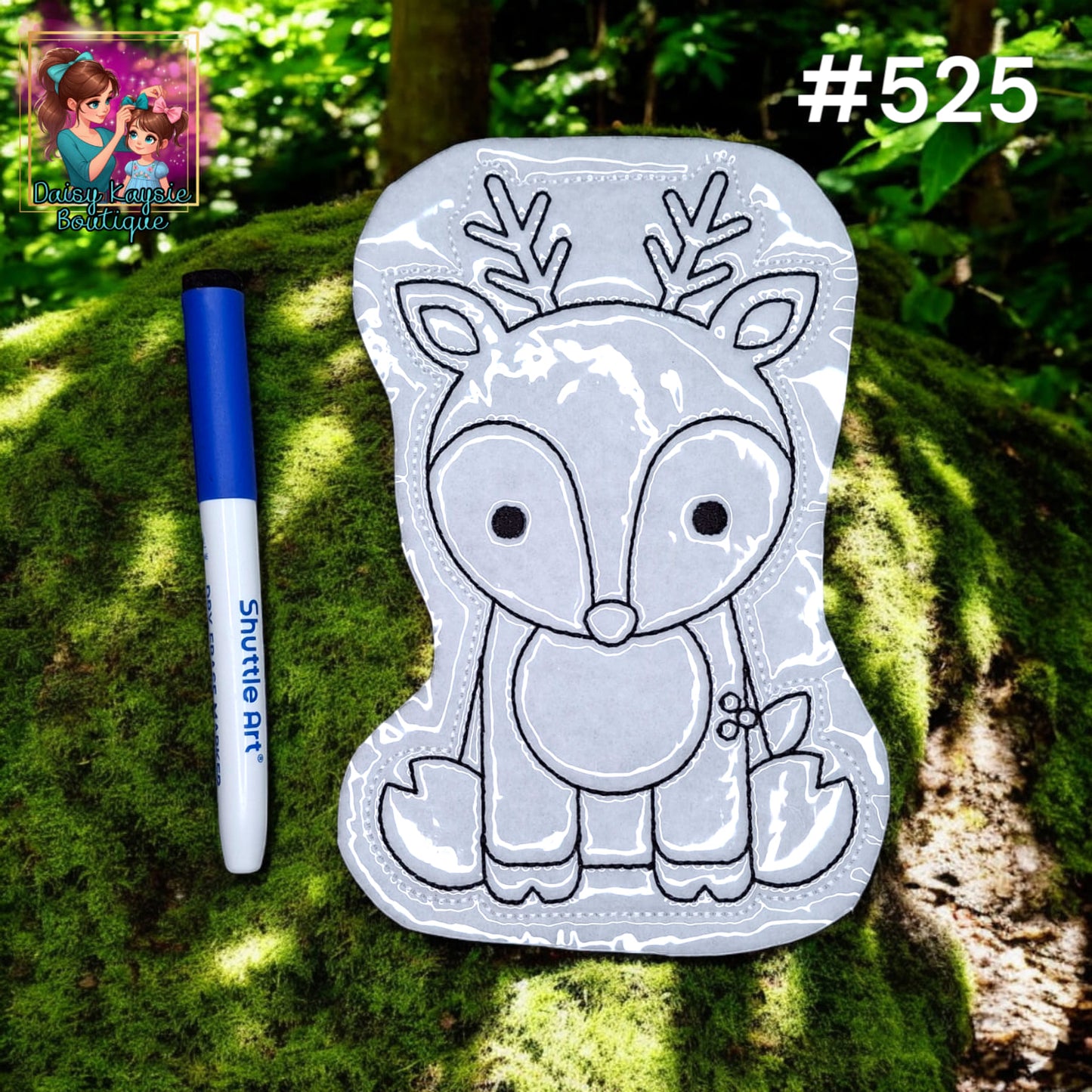 Deer w/ Antlers Dry Erase Coloring Activity