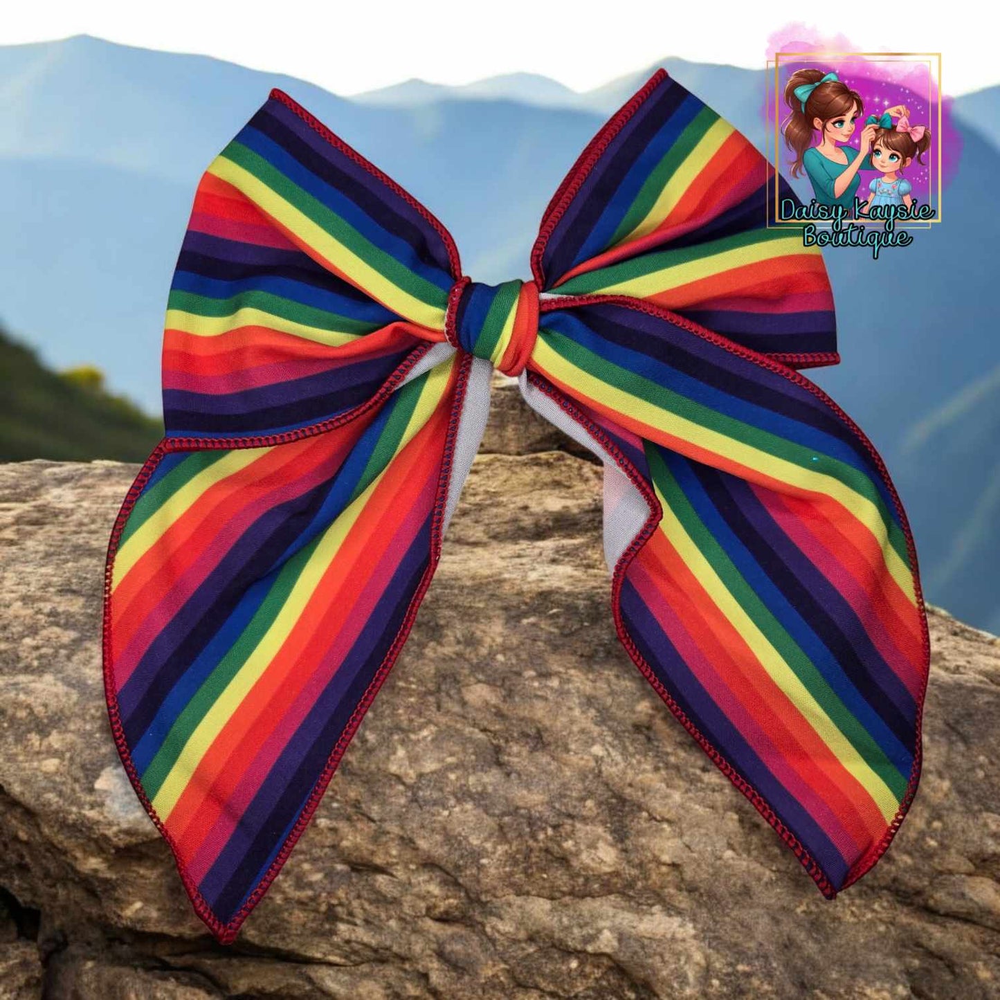 Rainbow LG Saylor Hair Bow