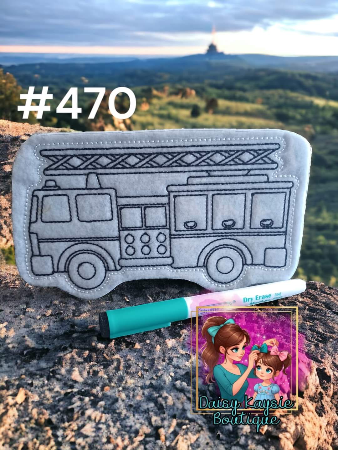 Big Fire Truck First Responder Dry Erase Coloring Activity