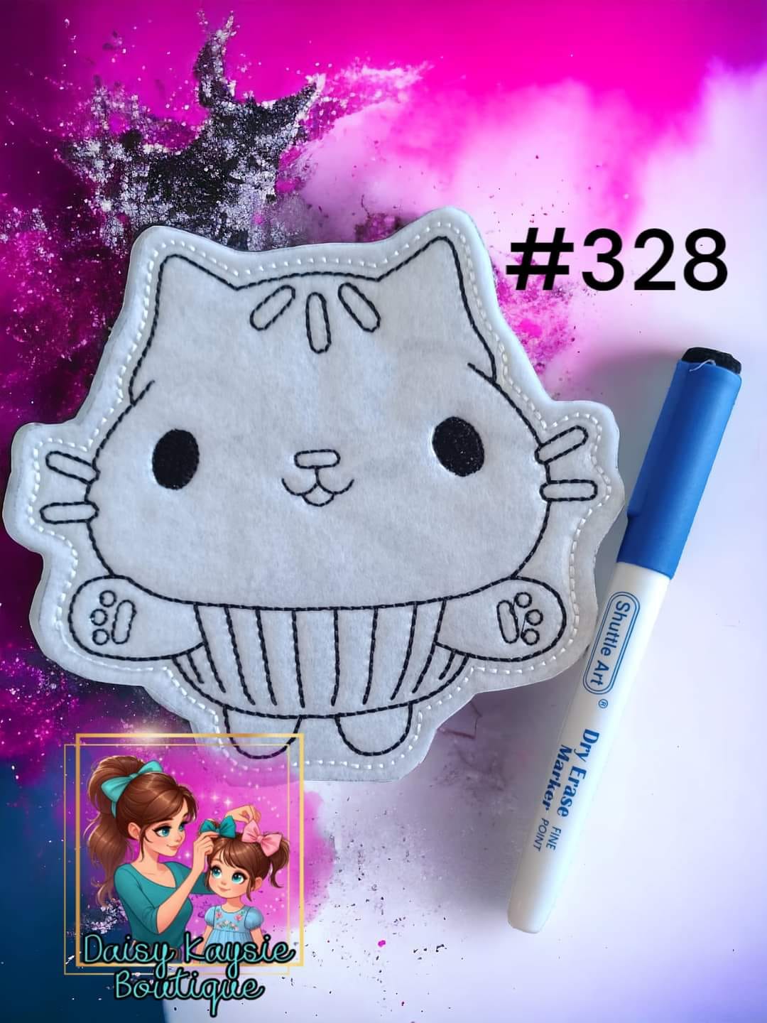 Cup Cake Cat Doll House Dry Erase Coloring Activity