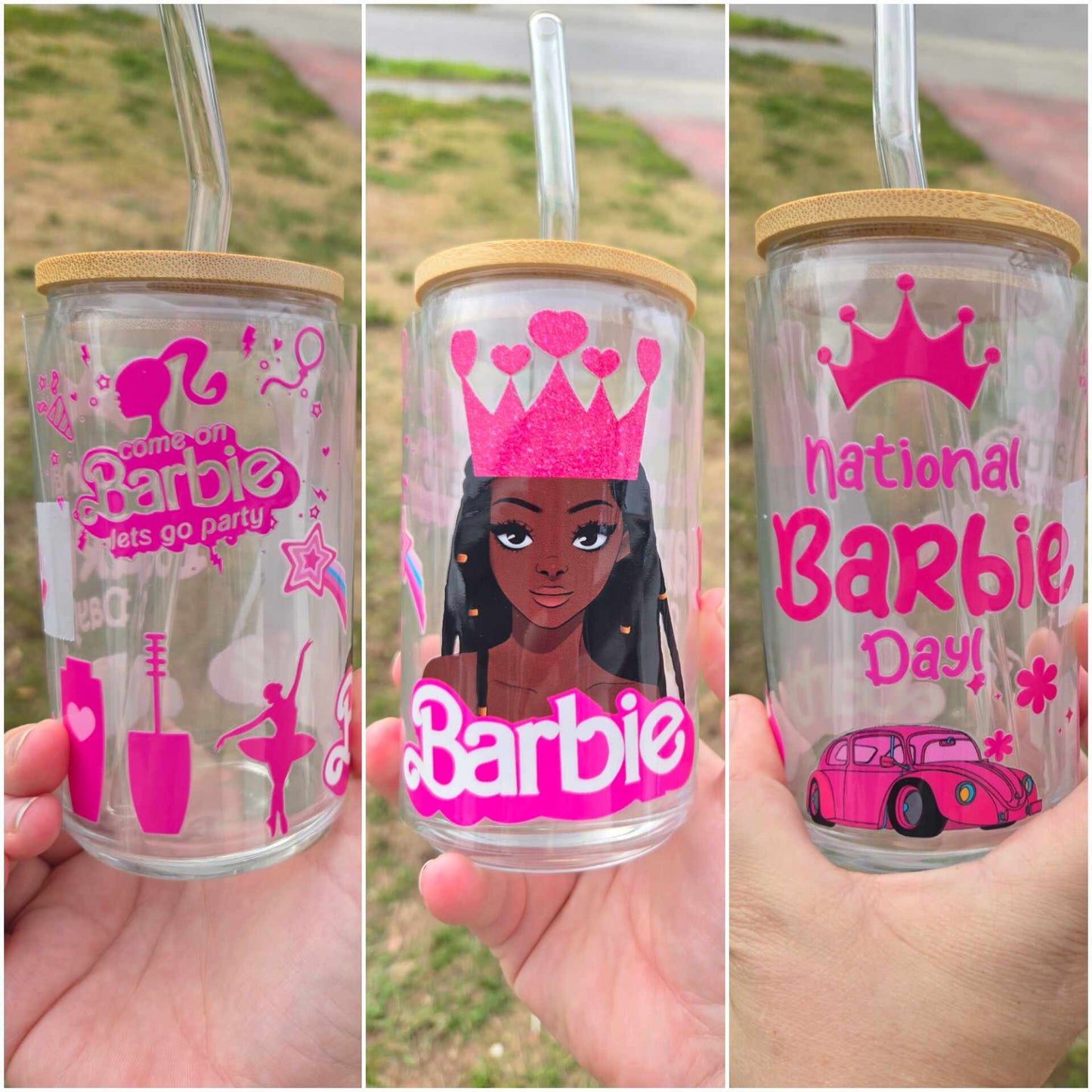 16 oz Glass cup National Plastic Doll Day