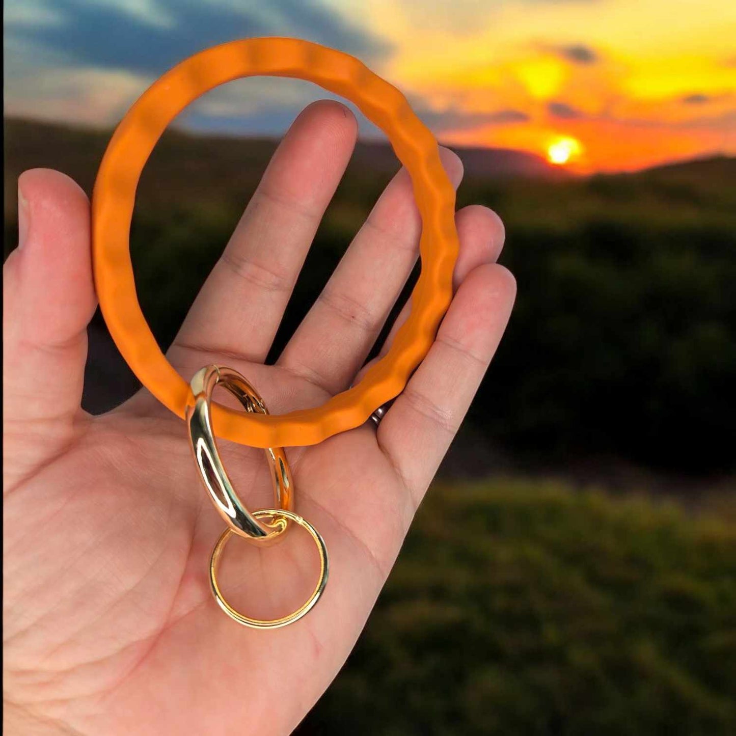 Silicone Key Ring Brown, Wine, Orange