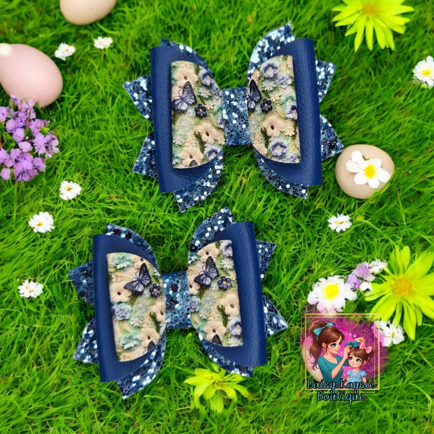 Blue Butterfly Piggy Set