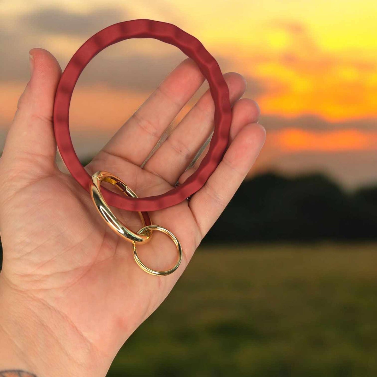 Silicone Key Ring Brown, Wine, Orange
