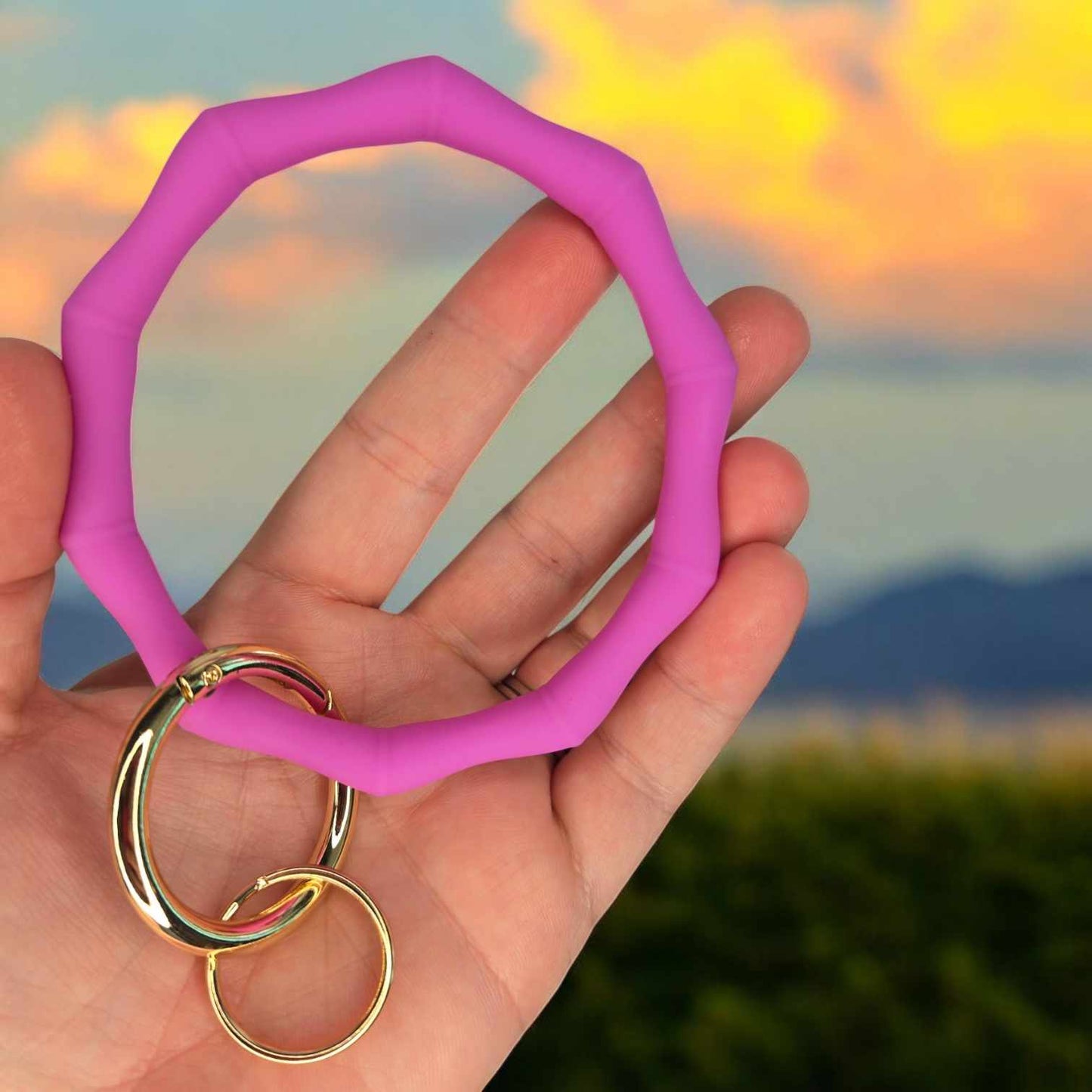 Silicone Key Ring Fuchsia