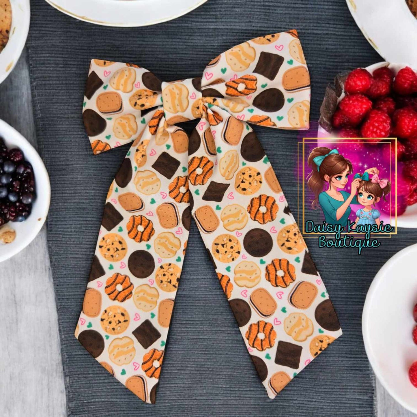 Cookie seller Long Tail Saylor Hair Bow
