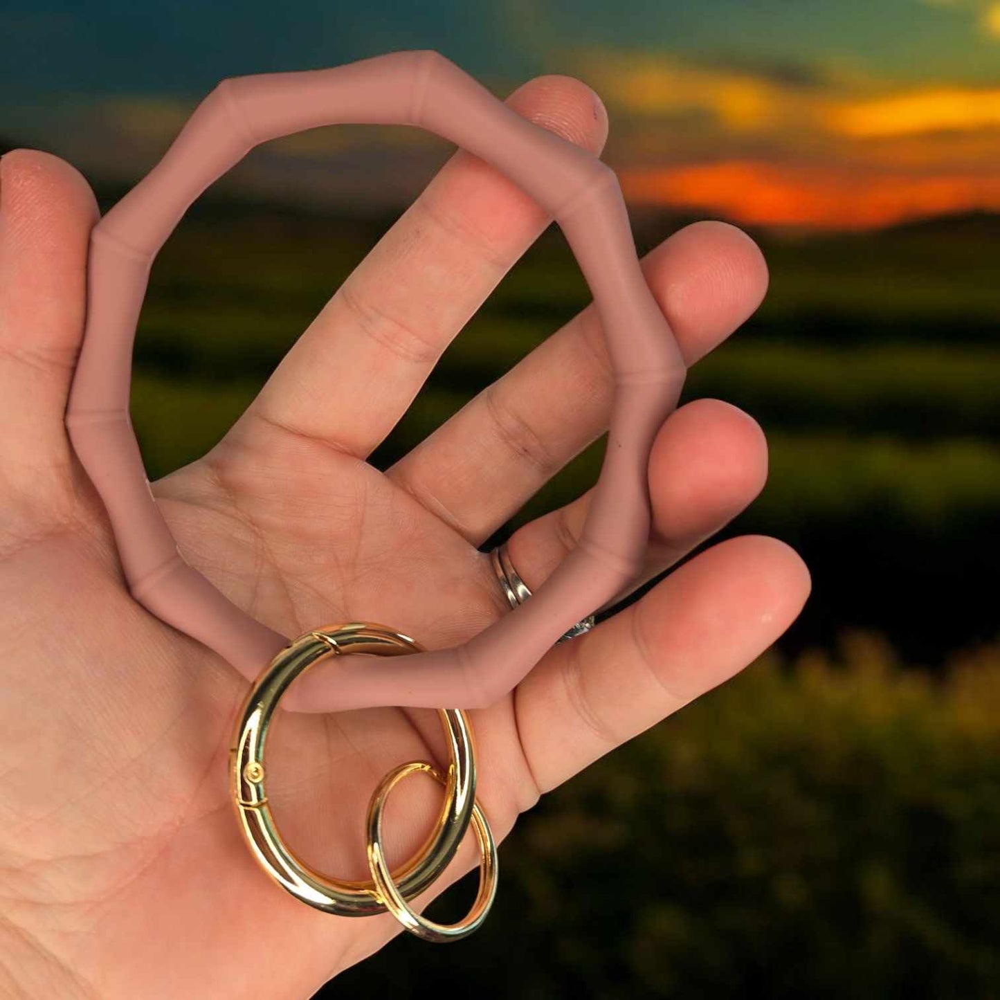 Silicone Key Ring Silver