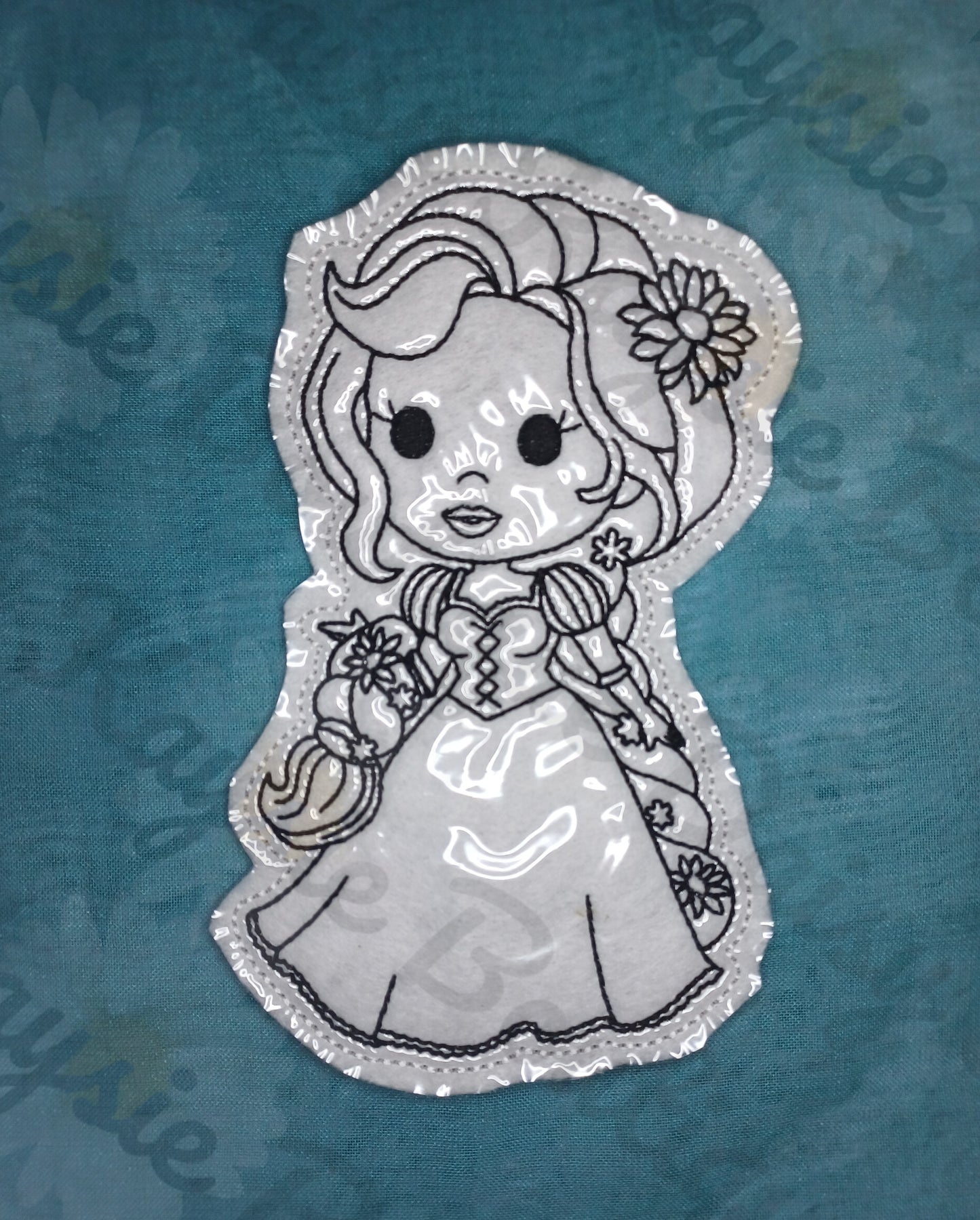 Long Haired Princess Flowers Dry Erase Coloring Doll