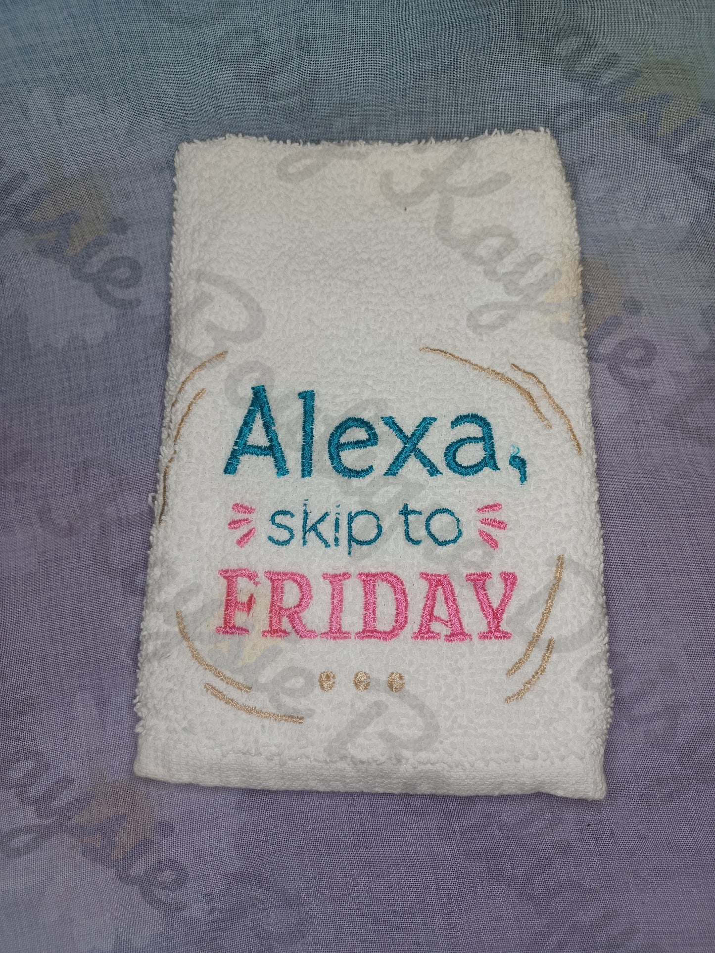 Alexa Skip To Friday Funny Hand Kitchen Towel Gift