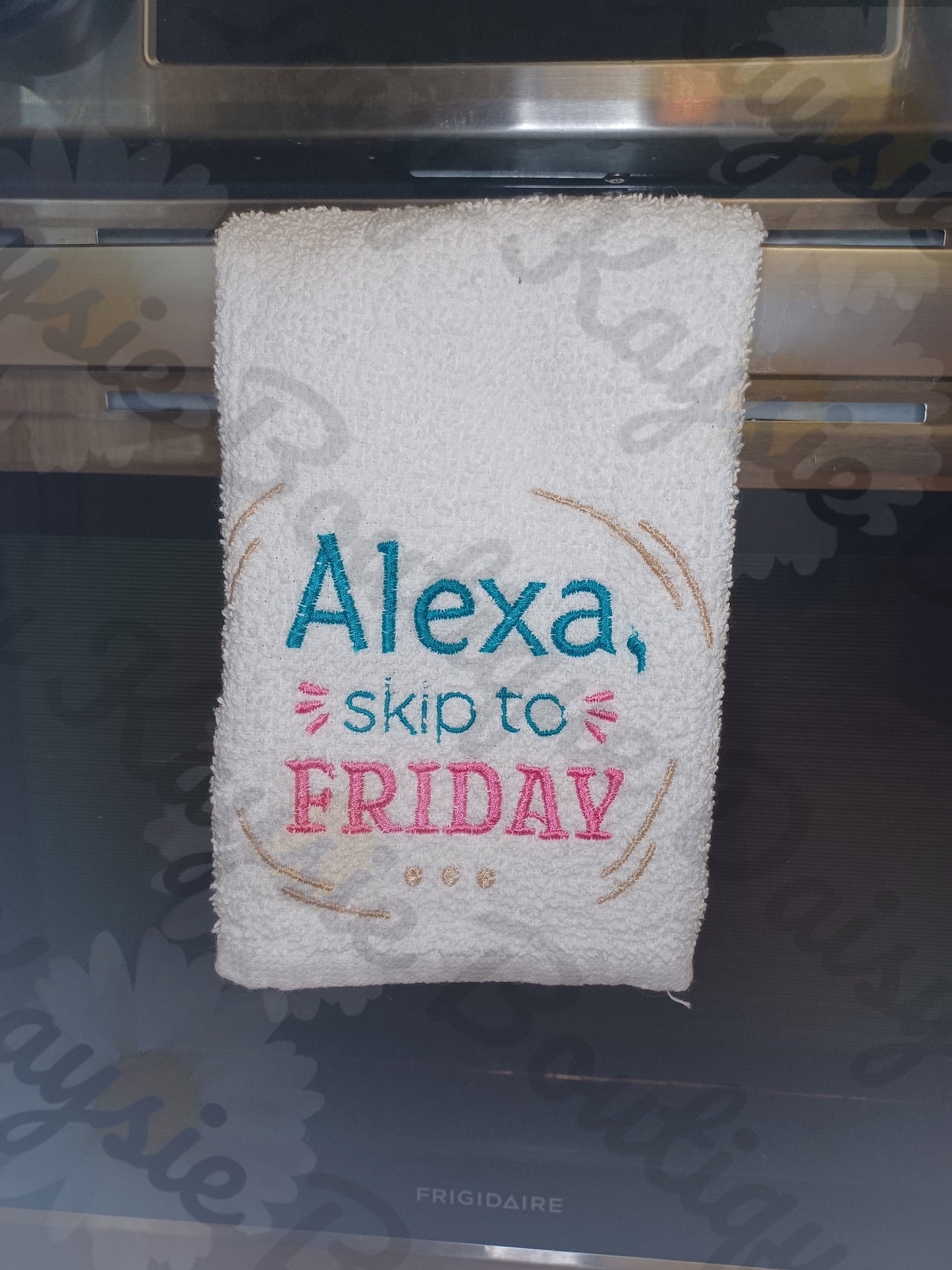 Alexa Skip To Friday Funny Hand Kitchen Towel Gift