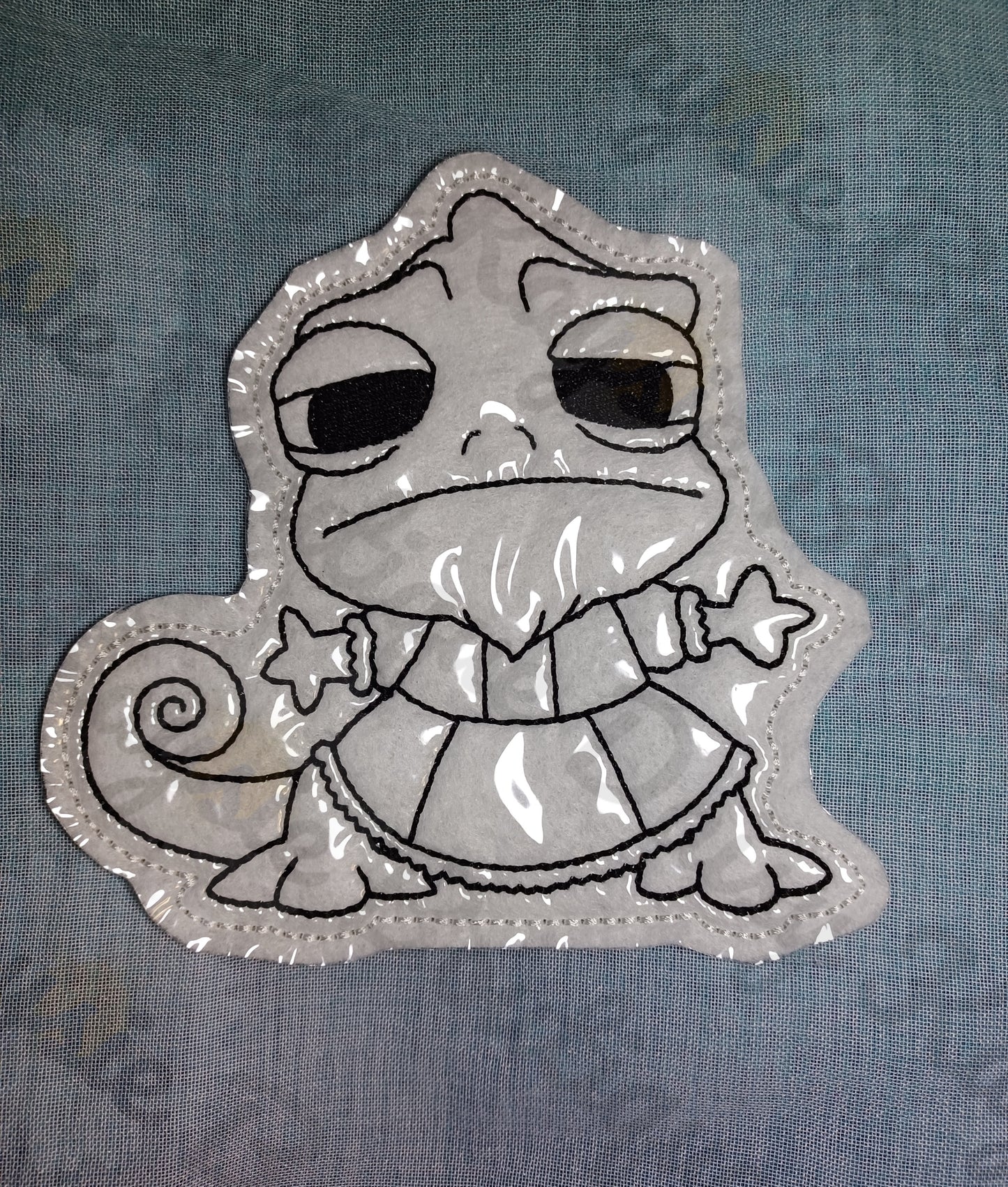 Chameleon In Dress Lizard Long Haired Princess Dry Erase Coloring Doll
