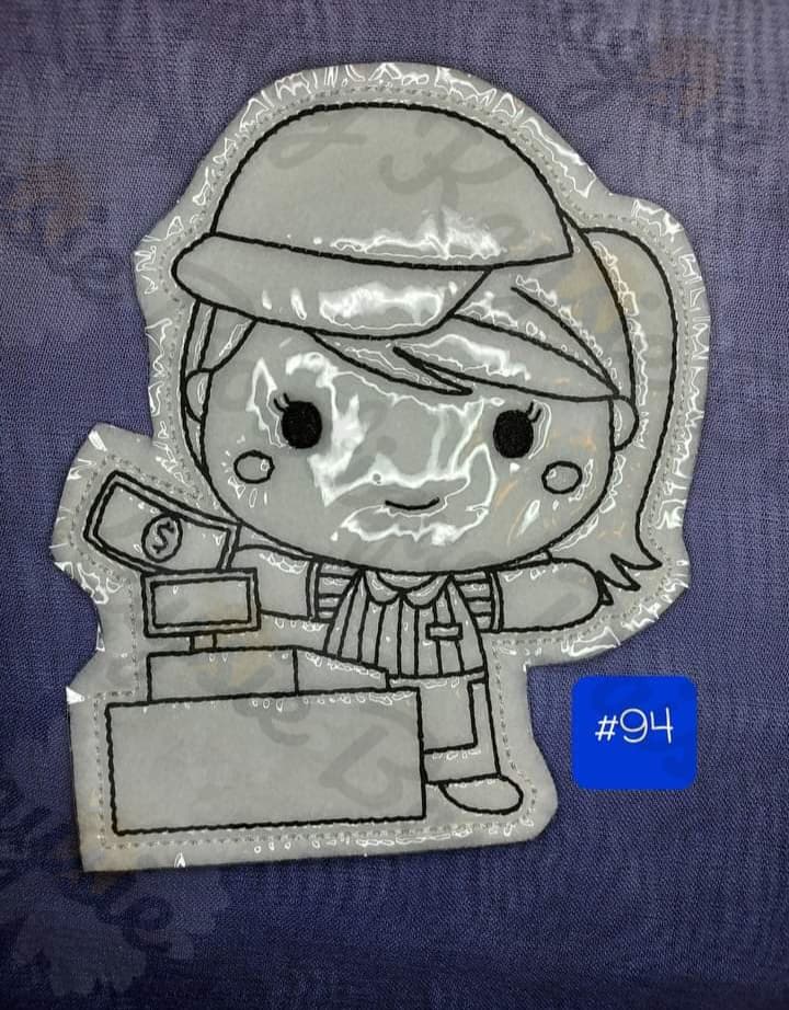 Girl Grocery Clerk Coloring Doll