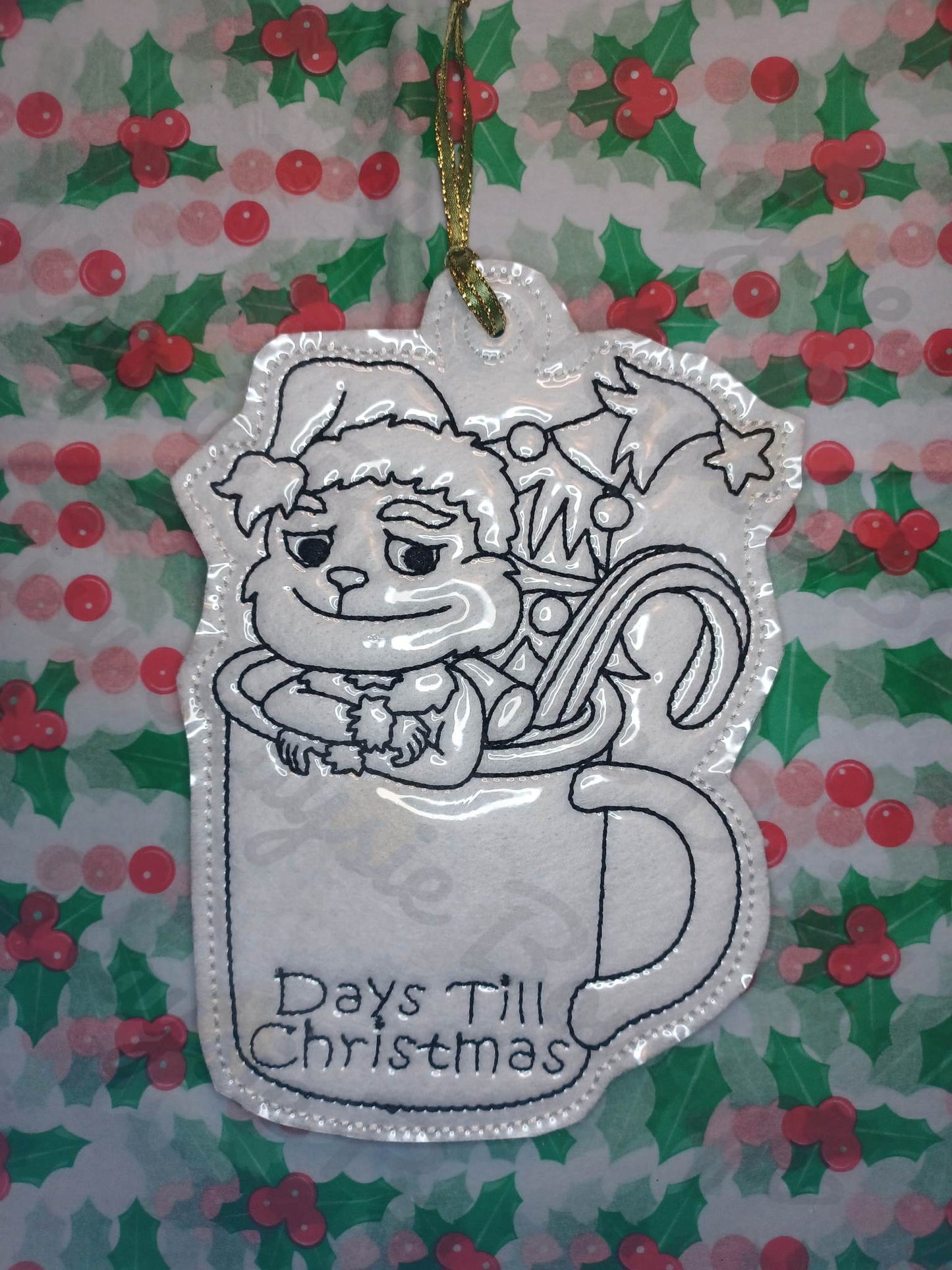 Christmas Countdown Tree Ornament Dry Erase Coloring Activity