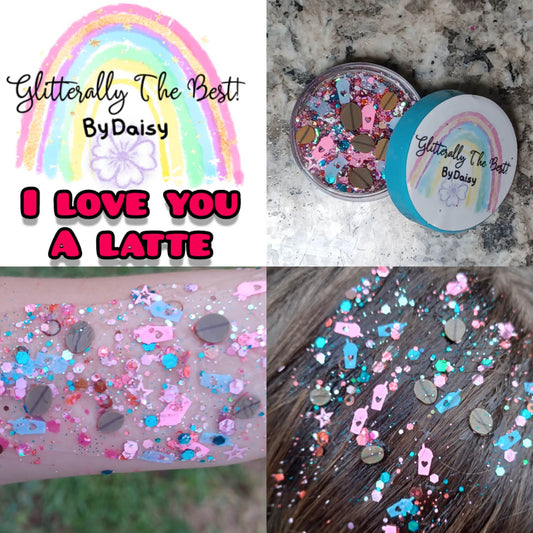 I Love You A Latte Glitter Hair Gel