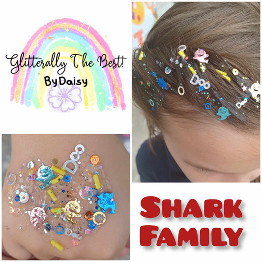 Shark Family Glitter Hair Gel