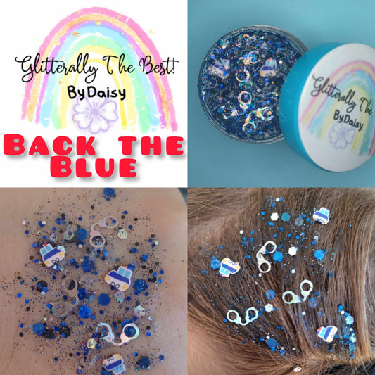 Back The Blue Glitter Hair Gel