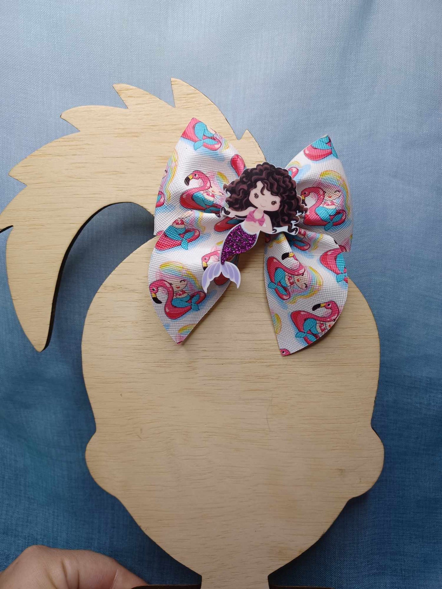 Mermaid On Flamingo Floaty Emlee Bow