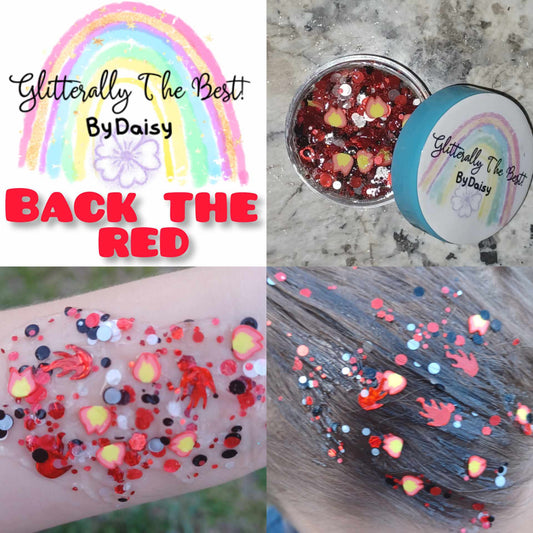 Back The Red Glitter Hair Gel