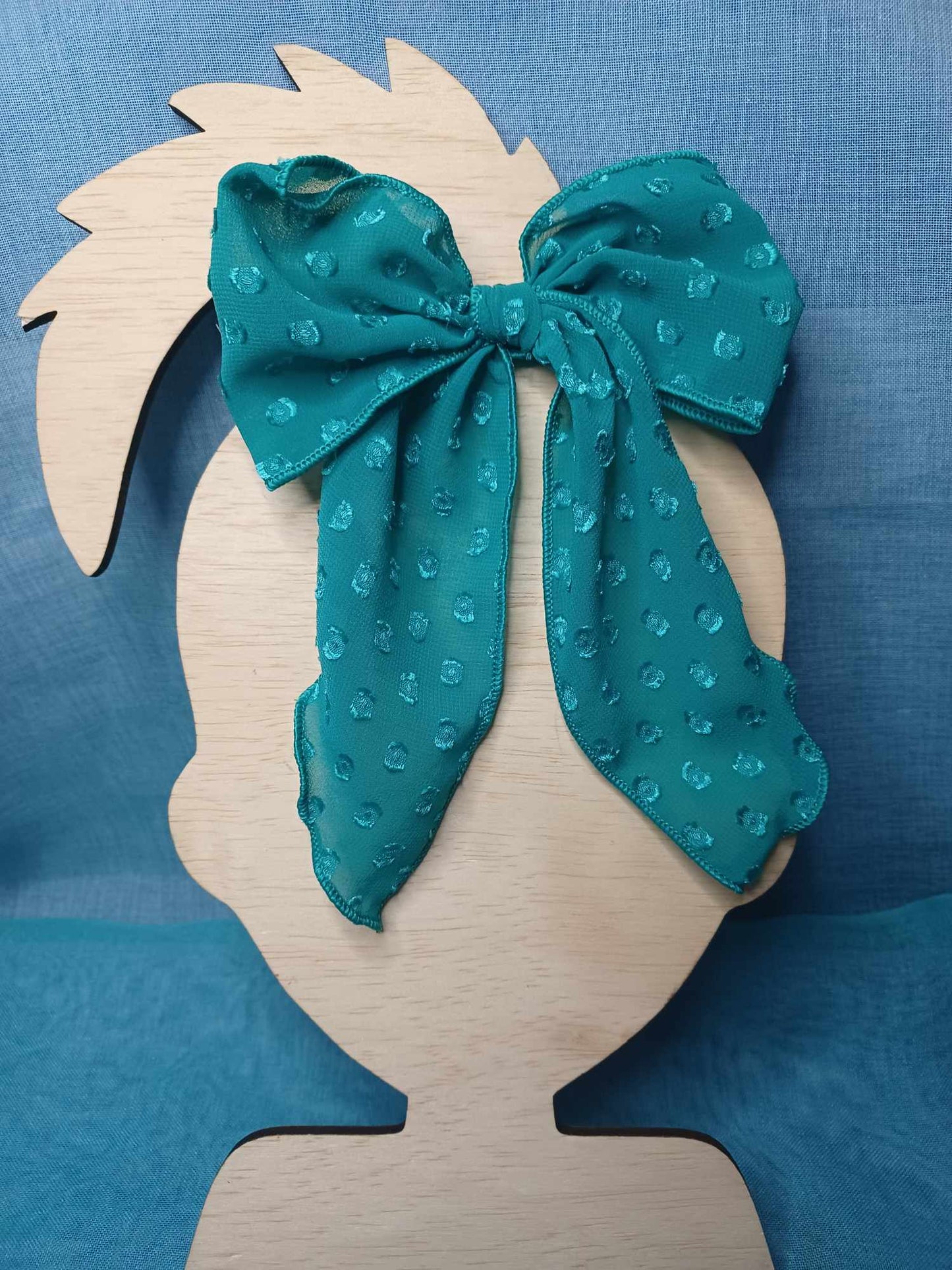 Jade Dainty Organza Saylor Hair Bow