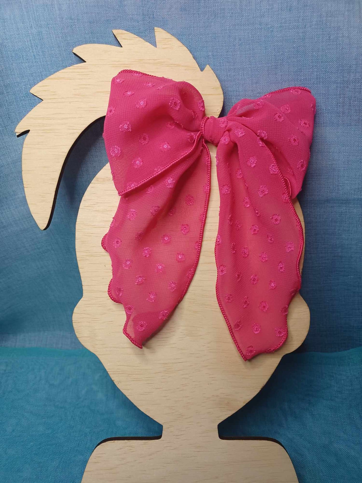 Hot Pink Dainty Organza Saylor Hair Bow