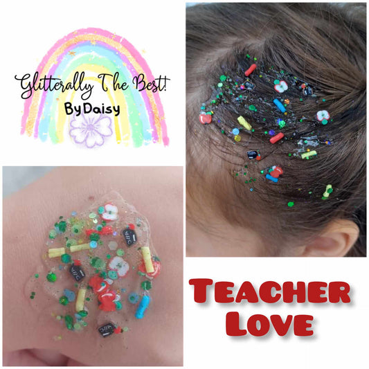 Teacher Love Glitter Hair Gel